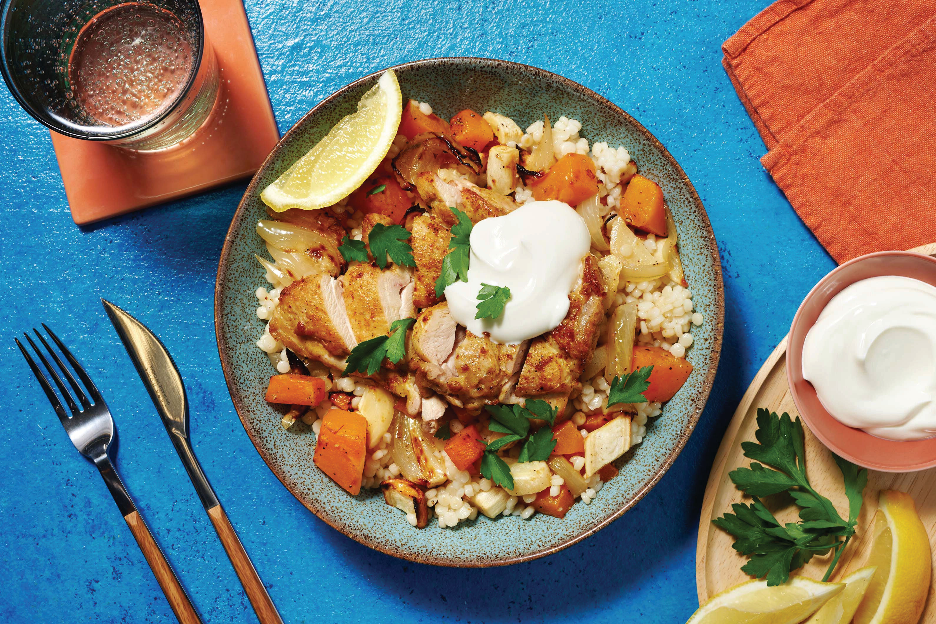 Chermoula Chicken & Veggie Pearl Couscous Recipe HelloFresh