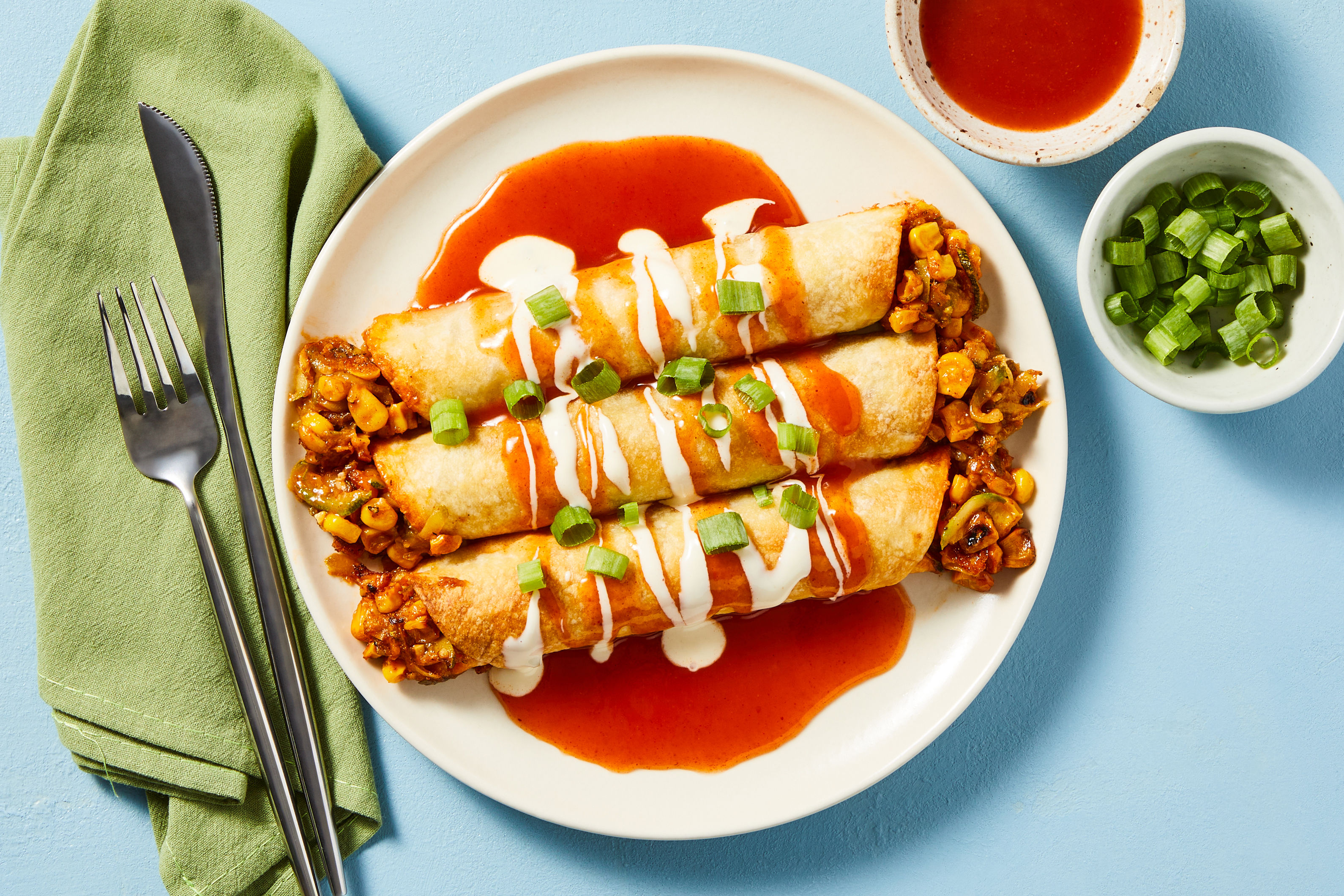Southwest Organic Beef, Corn & Zucchini Flautas Recipe | HelloFresh