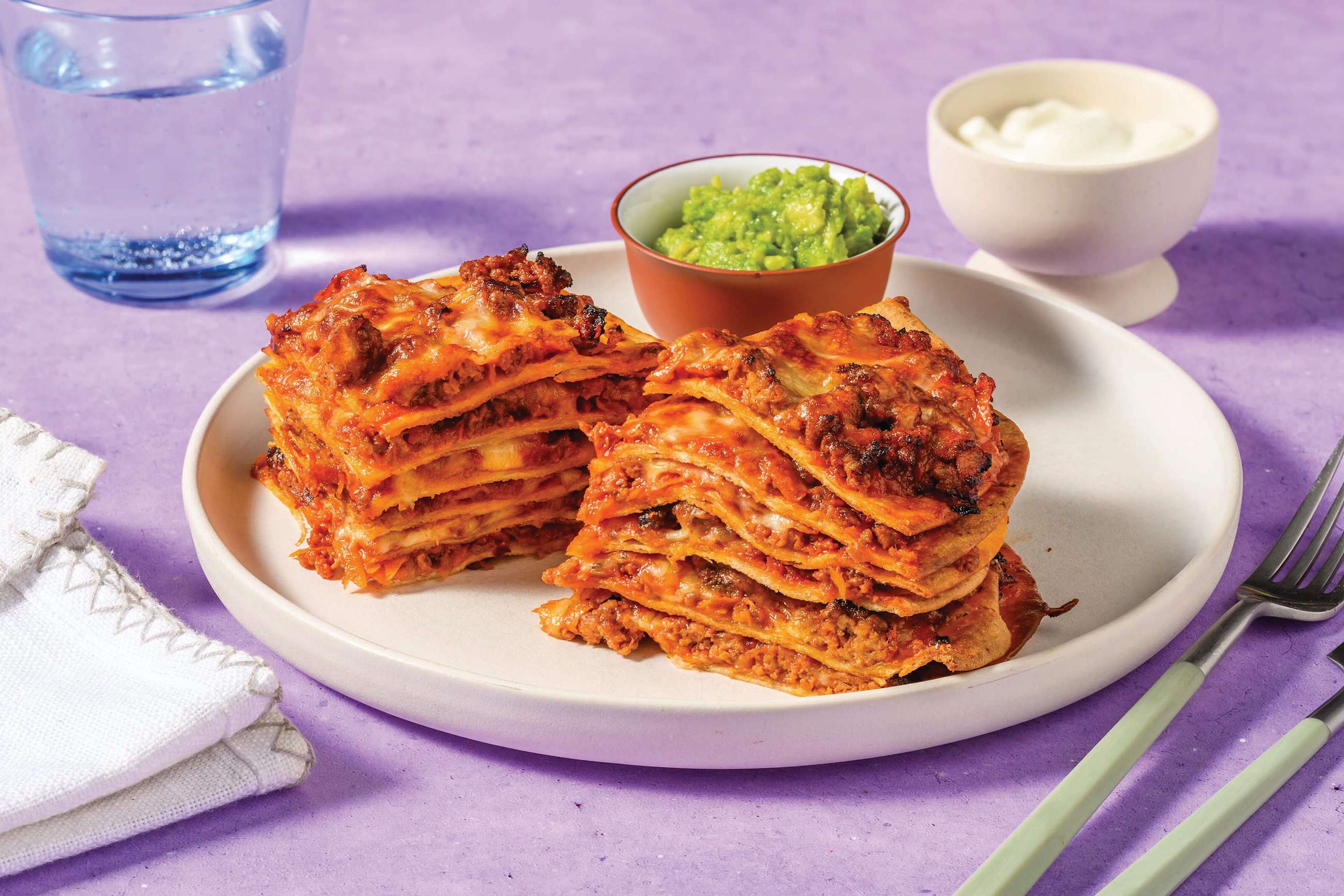 Cheesy Mexican Plant-Based Mince Tortilla Tower Recipe | HelloFresh