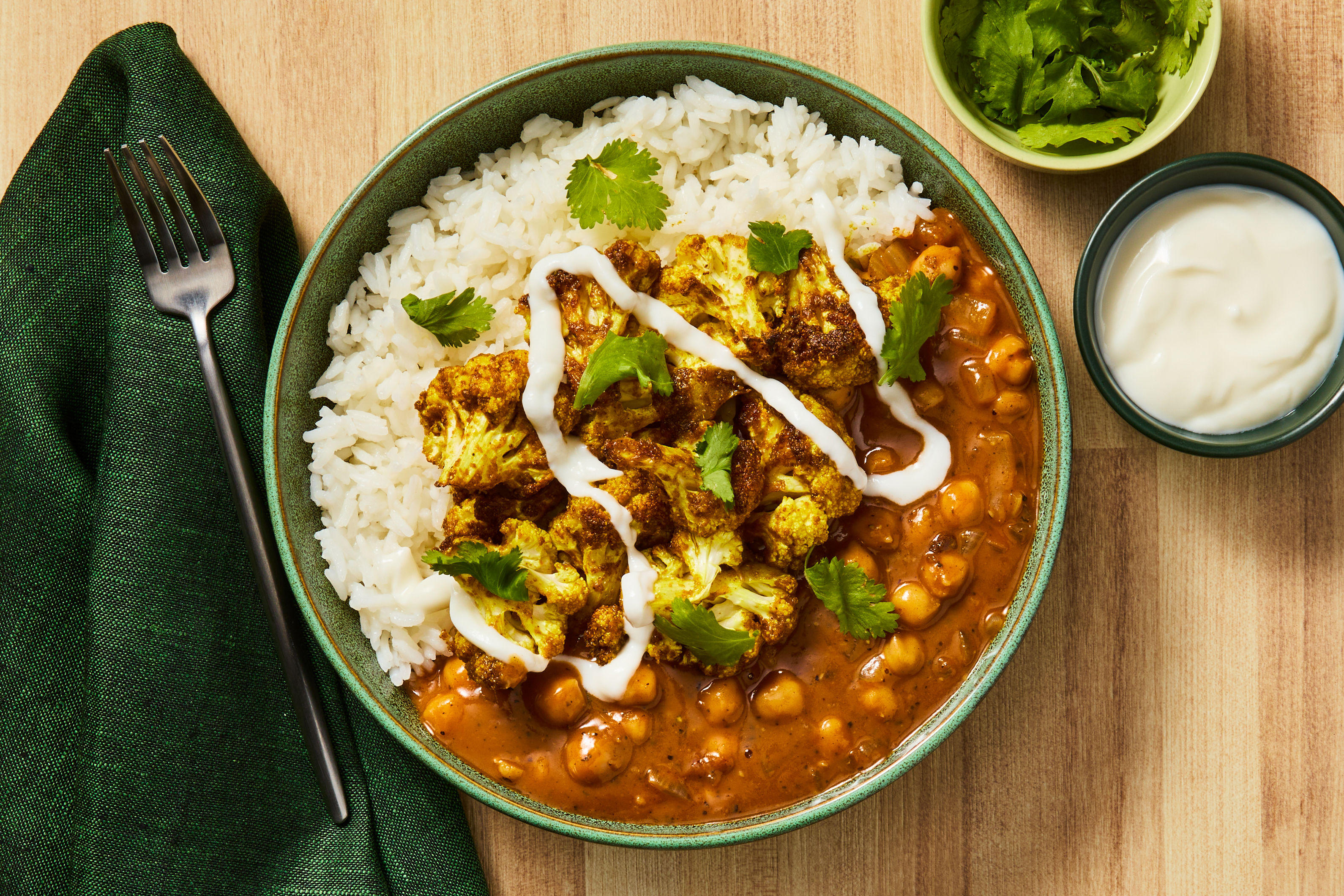 [SIDE CARB SWAP JASMINE RICE TO MICROWAVABLE RICE] Curried Cauliflower ...