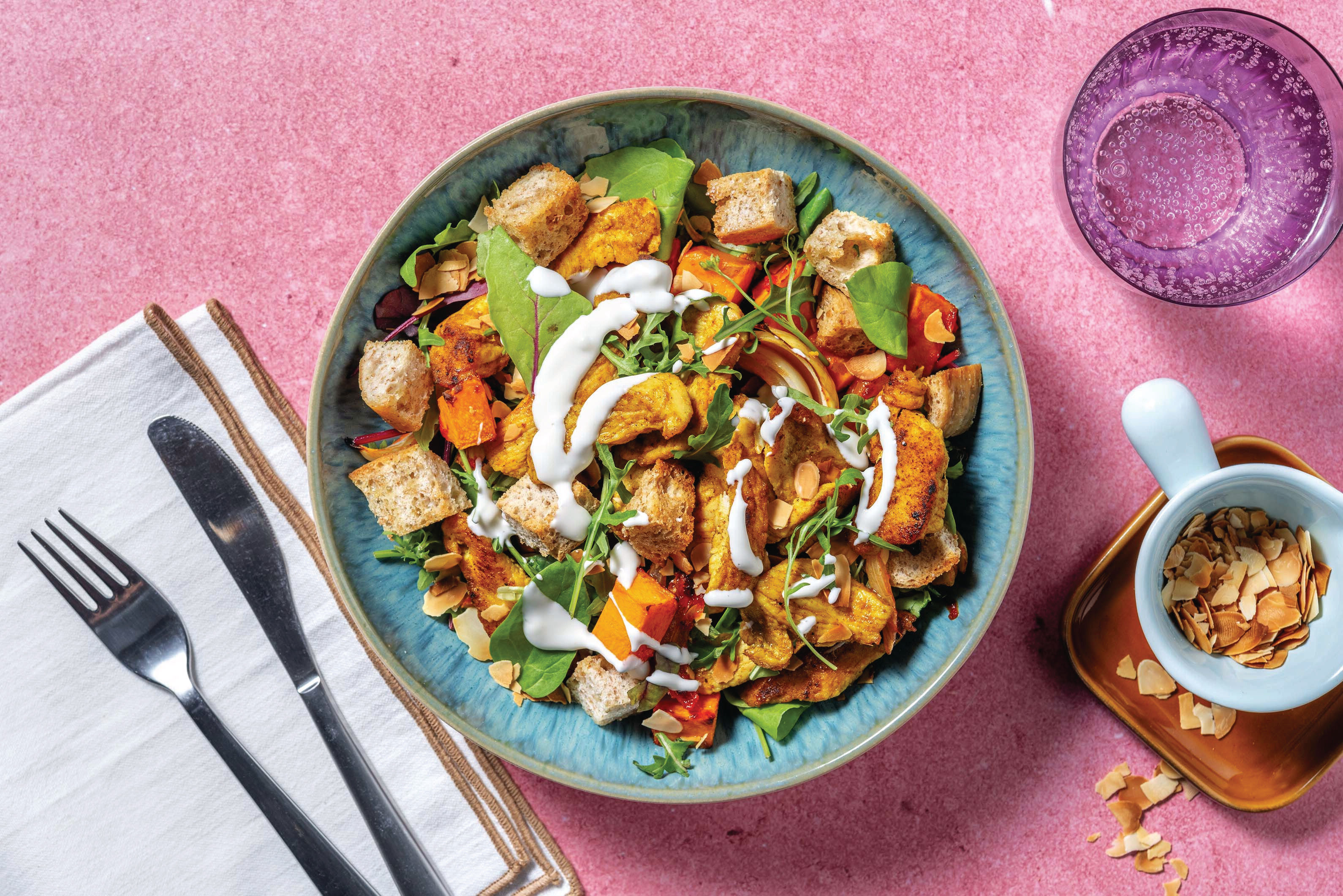Double Chermoula Chicken & Crouton Salad Recipe HelloFresh