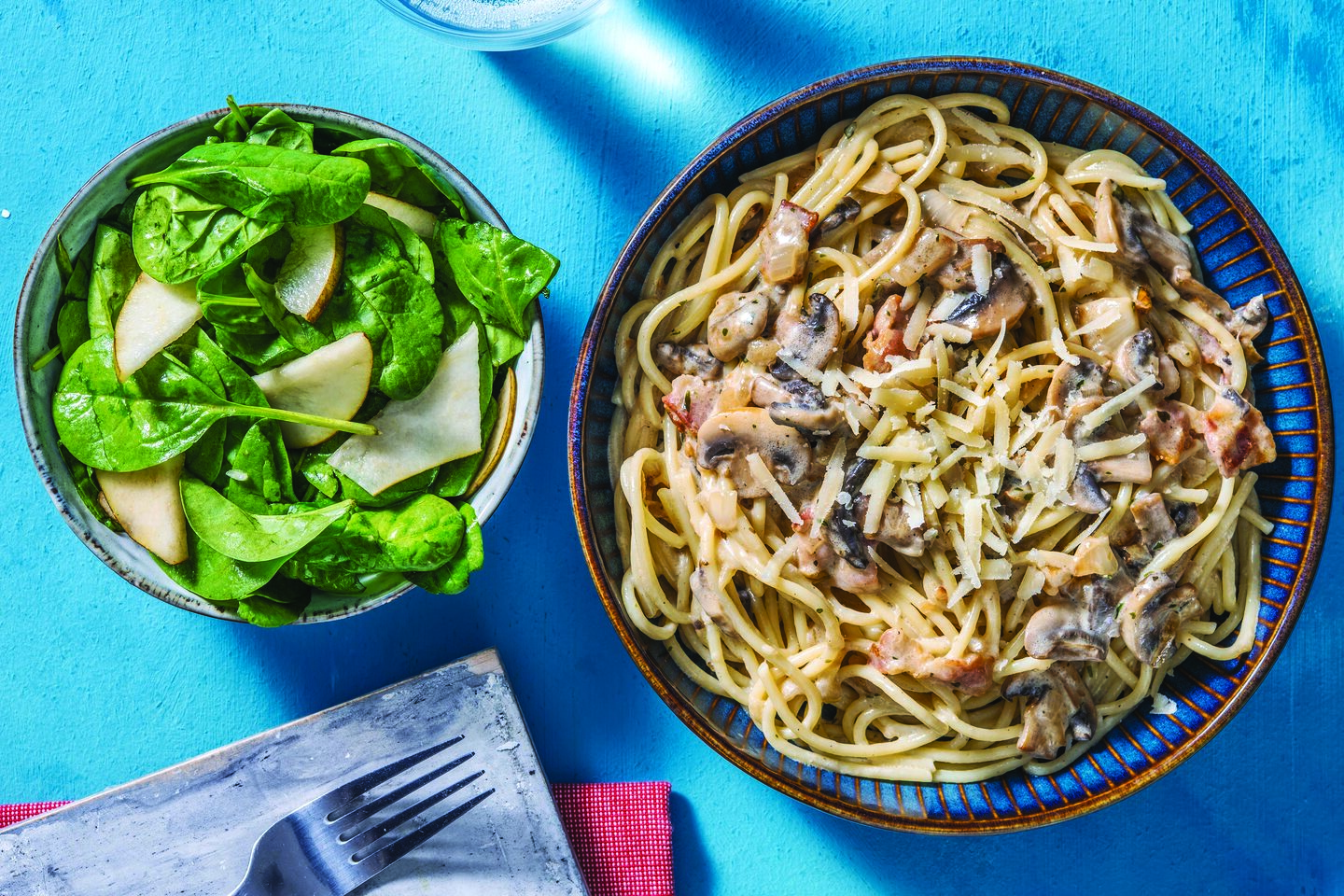 Quick Creamy Bacon Chicken And Mushroom Spaghetti Recipe Hellofresh