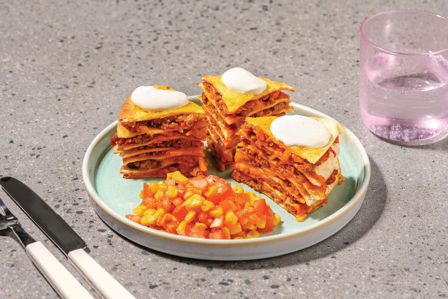 Cheesy Beef Tortilla Tower Recipe | HelloFresh