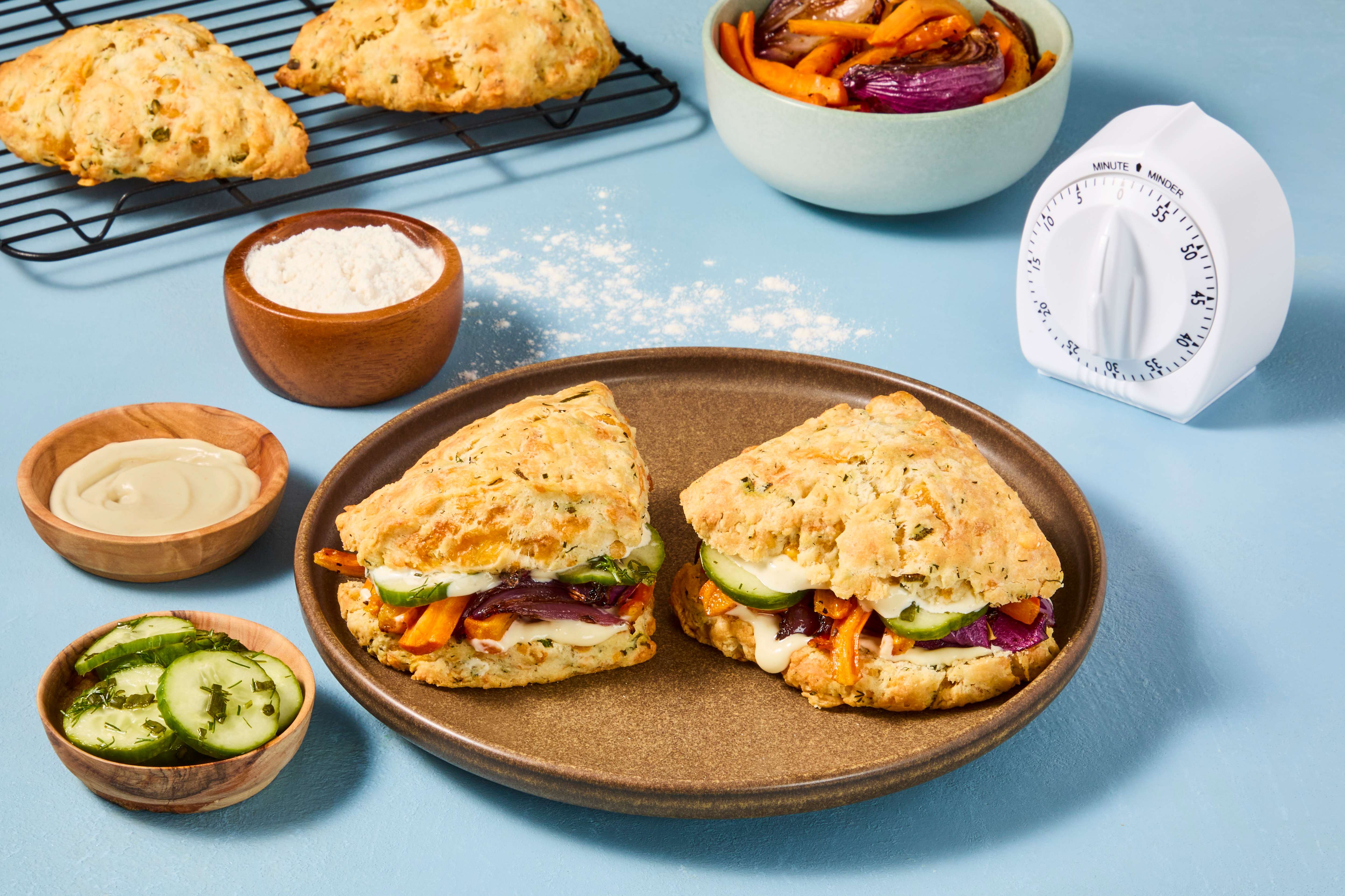 Homemade Cheddar Scone Sandos with Bacon