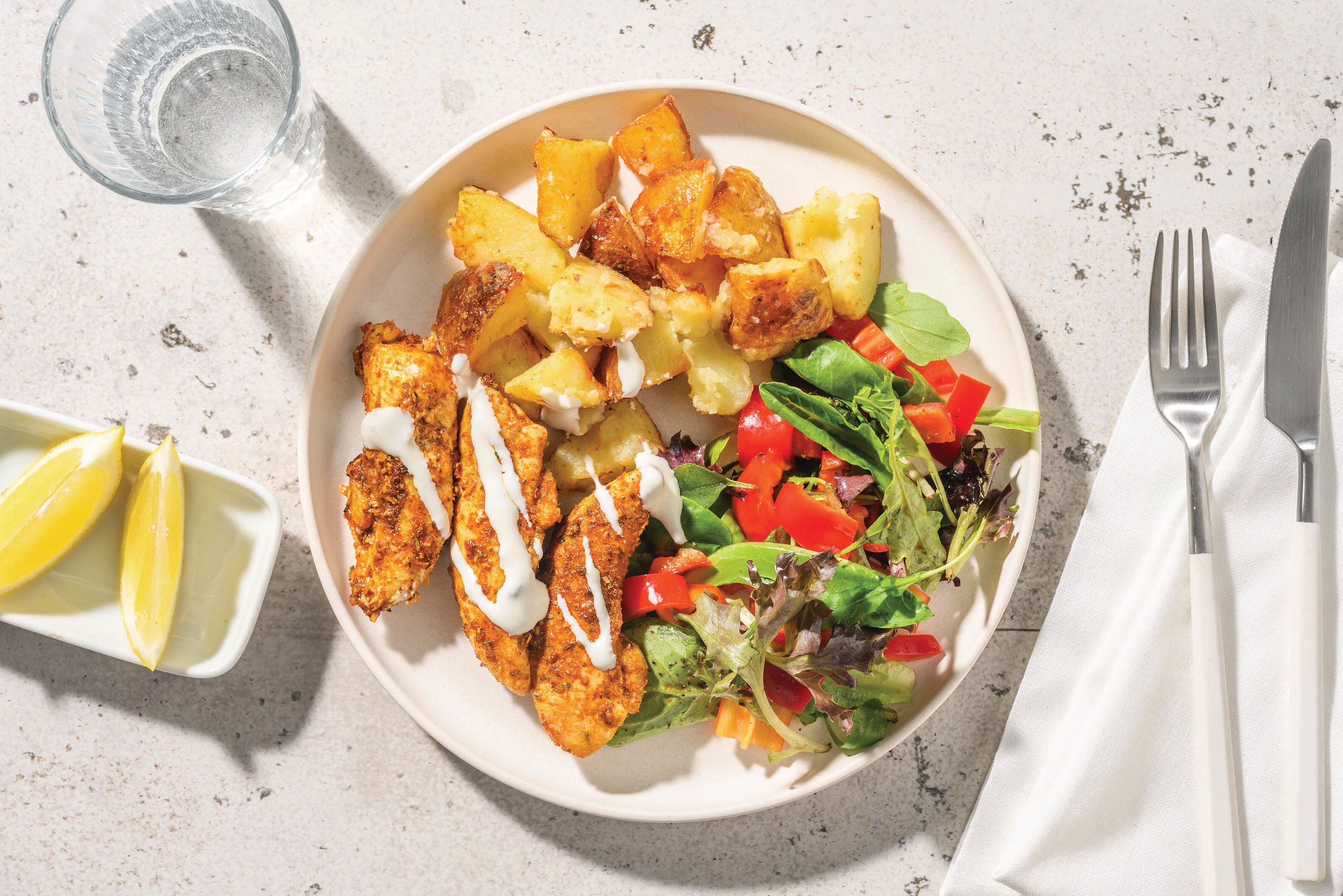 HelloHero Chicken Tenders & Cherry Tomato Salad Recipe HelloFresh