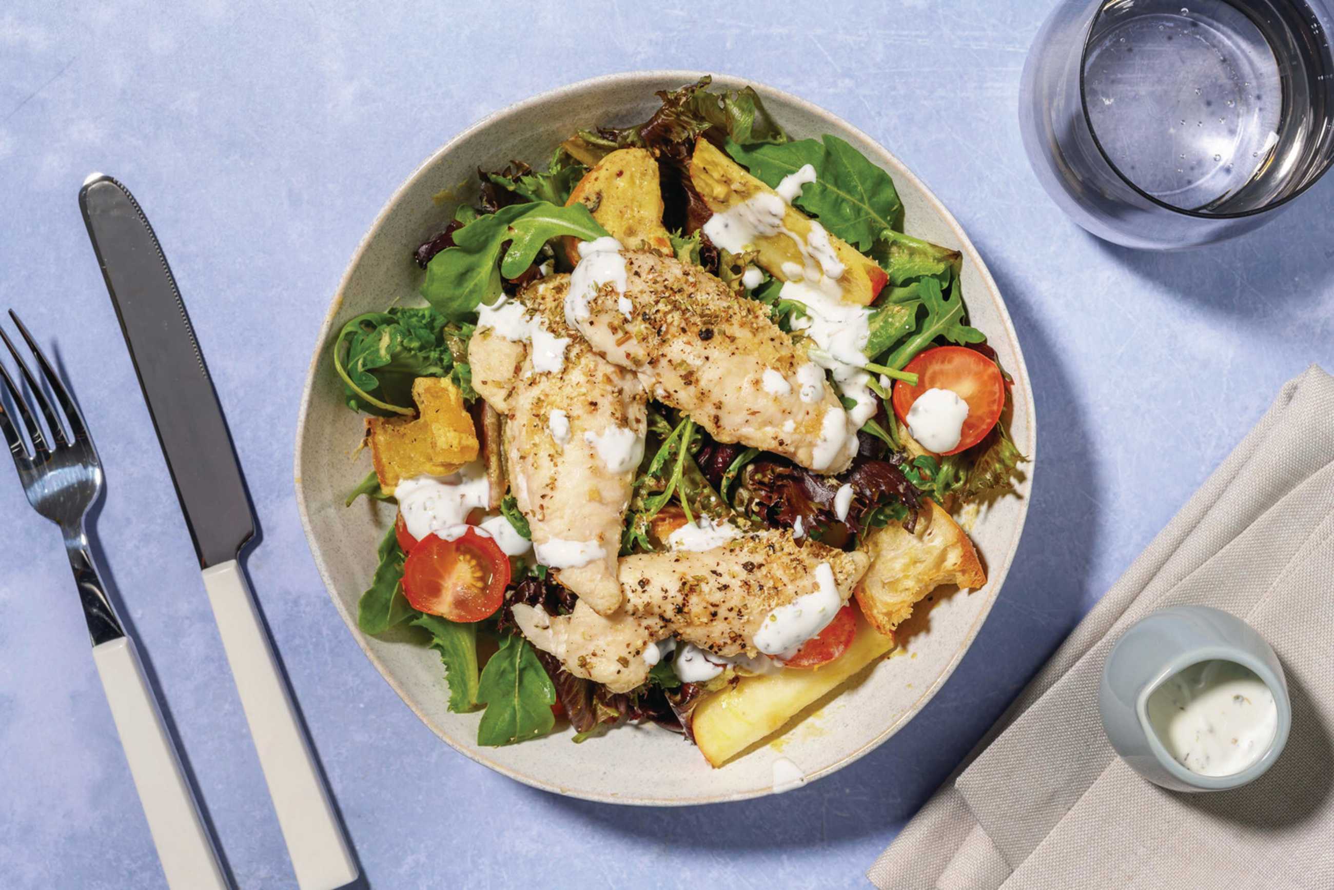 Quick Garlic-Ranch Chicken & Crouton Salad Recipe | HelloFresh