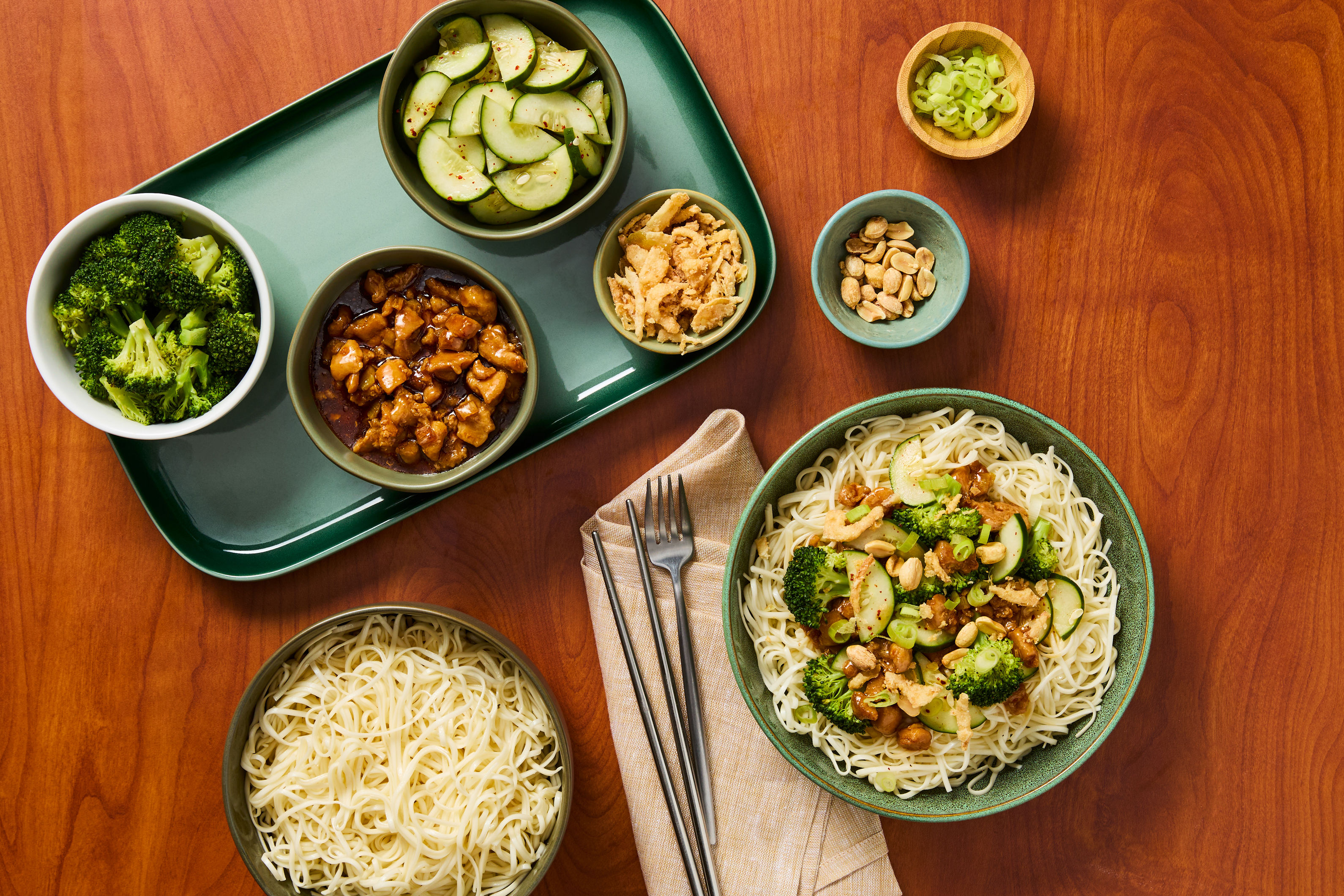 Sweet Soy Glazed Chicken & Noodle Bar