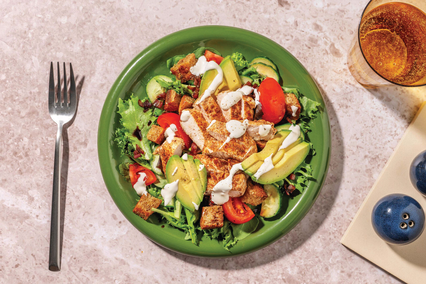 Smokey Chicken & Garlic Crouton Salad Recipe HelloFresh