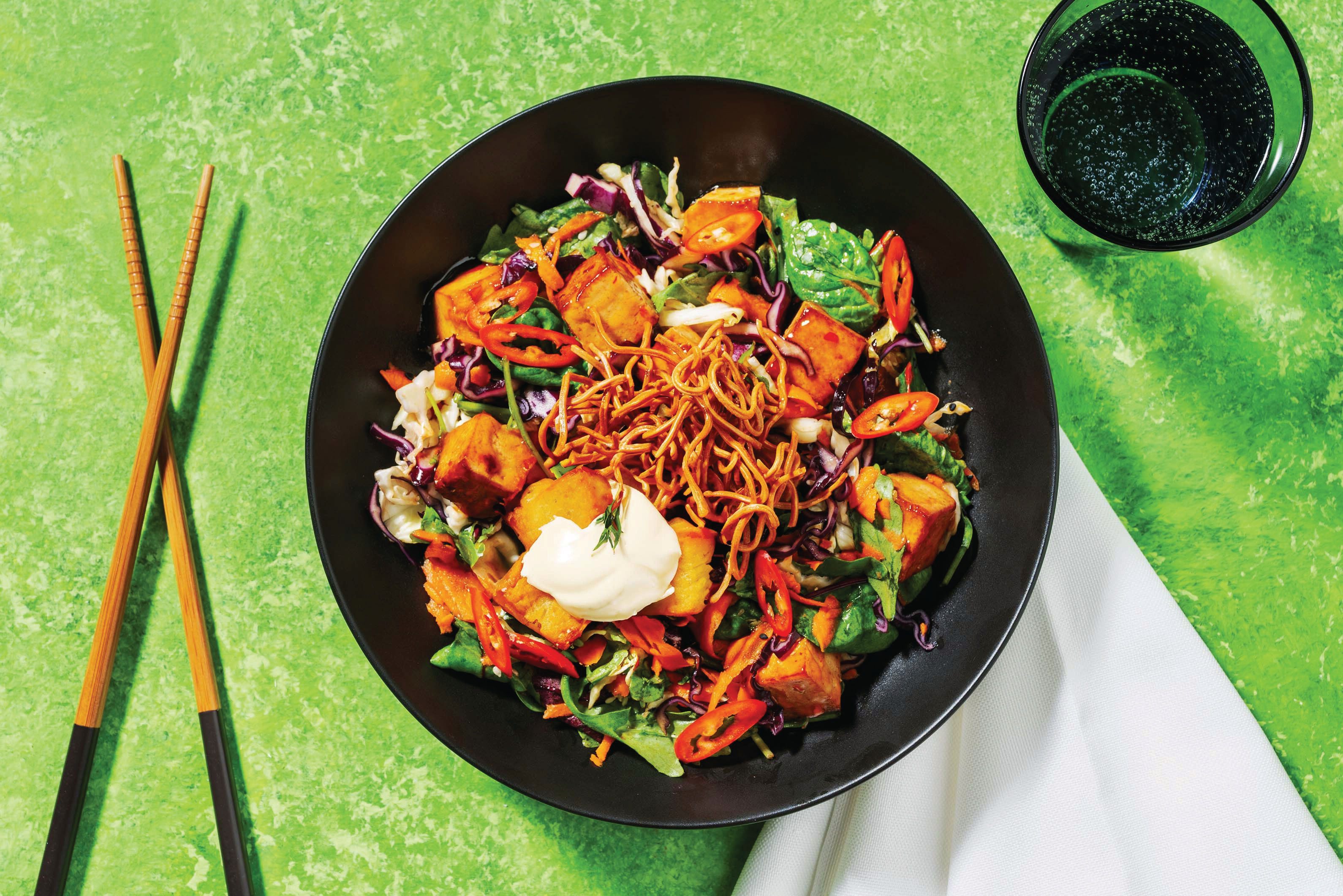 Double Sweet Chilli Tofu & JapaneseStyle Salad Recipe HelloFresh
