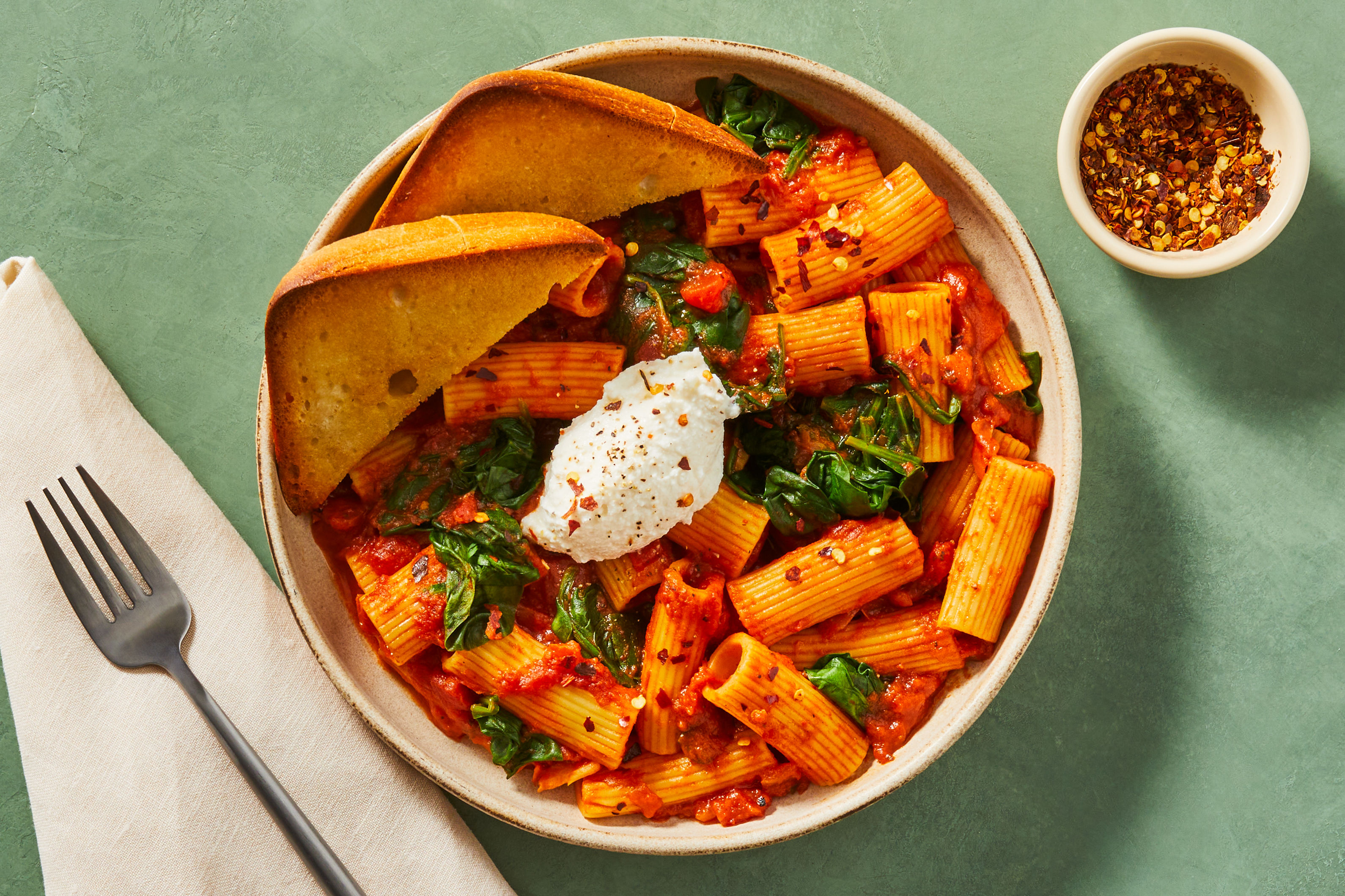 Hellofresh Rigatoni Rigatoni & Spinach Marinara Recipe | HelloFresh