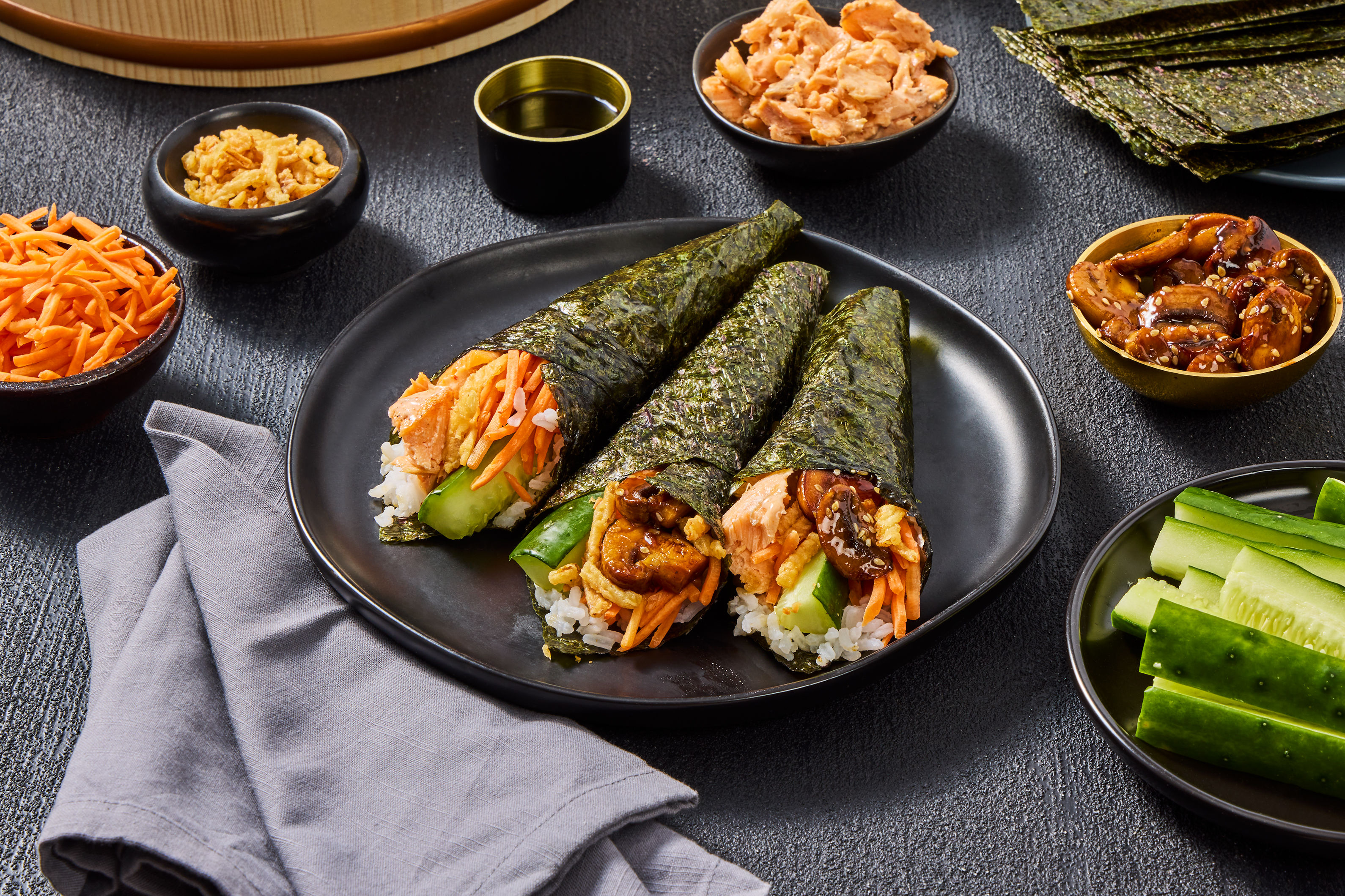 Cod Roe Hand Roll Spicy Salmon Hand Rolls Recipe | HelloFresh