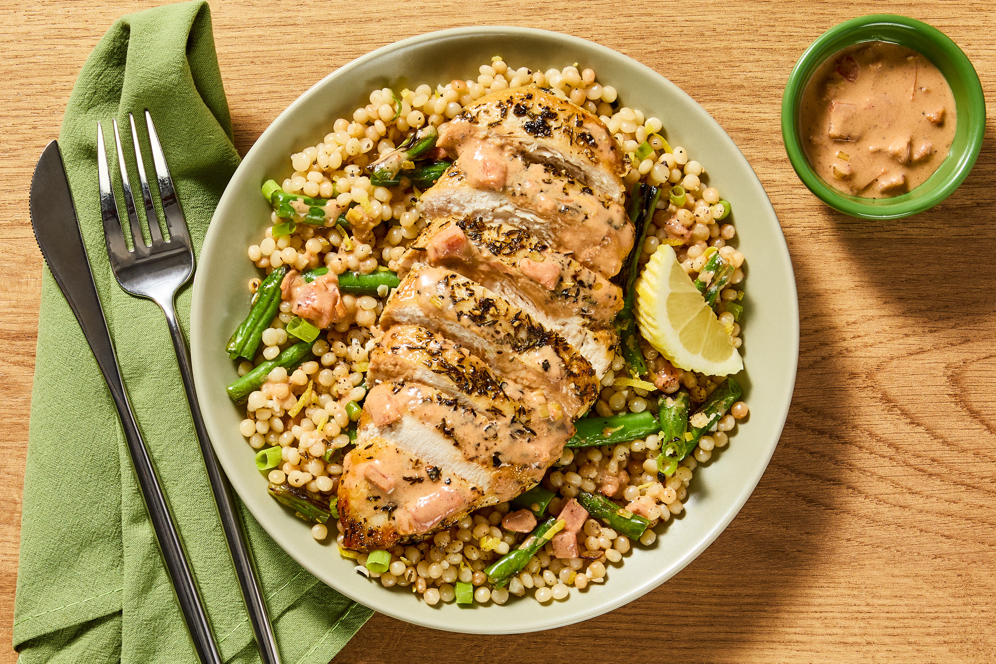 Chicken Thyme with Brussels Sprout Couscous
