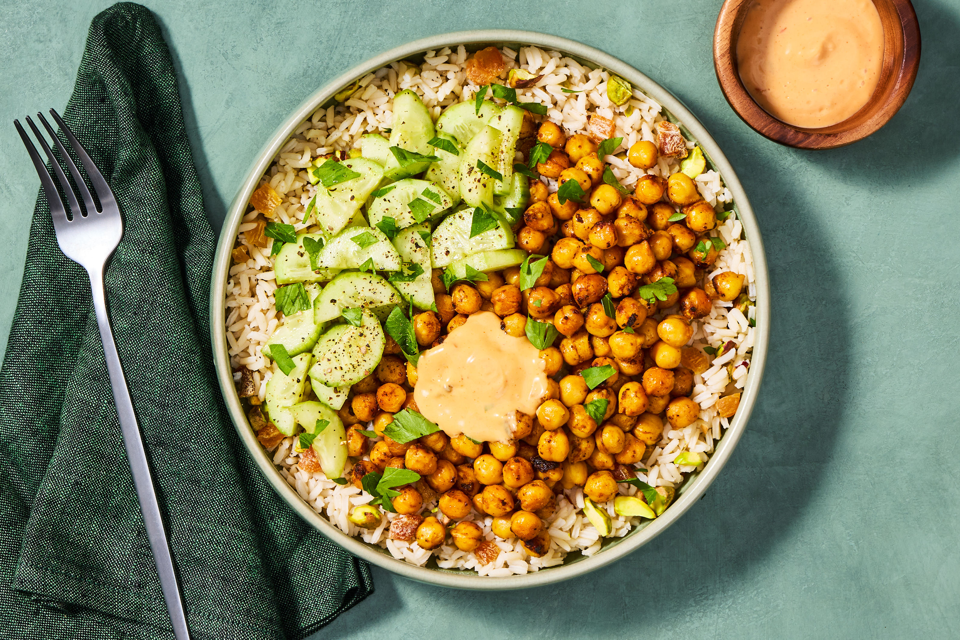 Crispy Chickpeas, Shrimp & Pistachio Rice