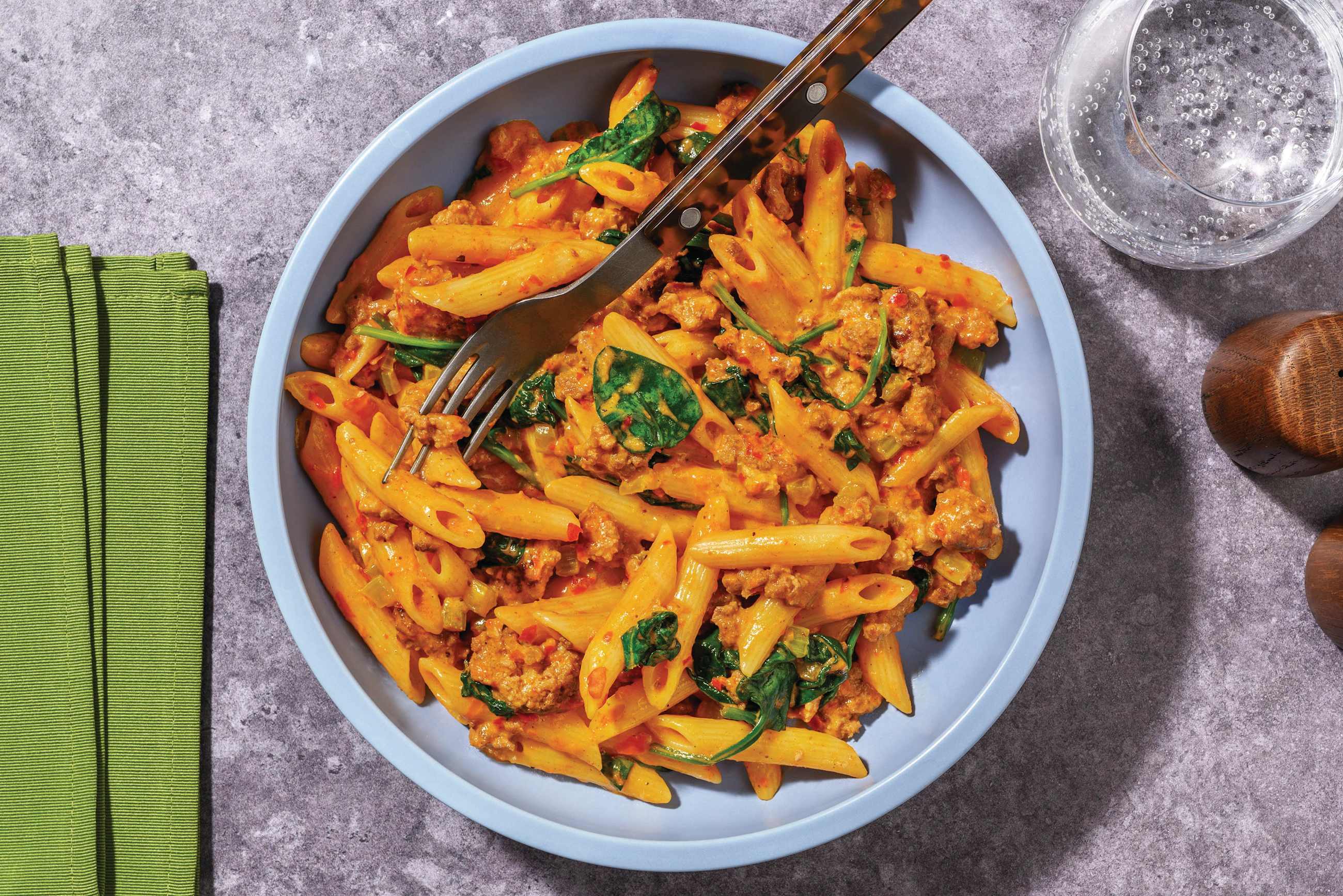 HelloHero: Creamy Beef & Pork Pasta Recipe | HelloFresh