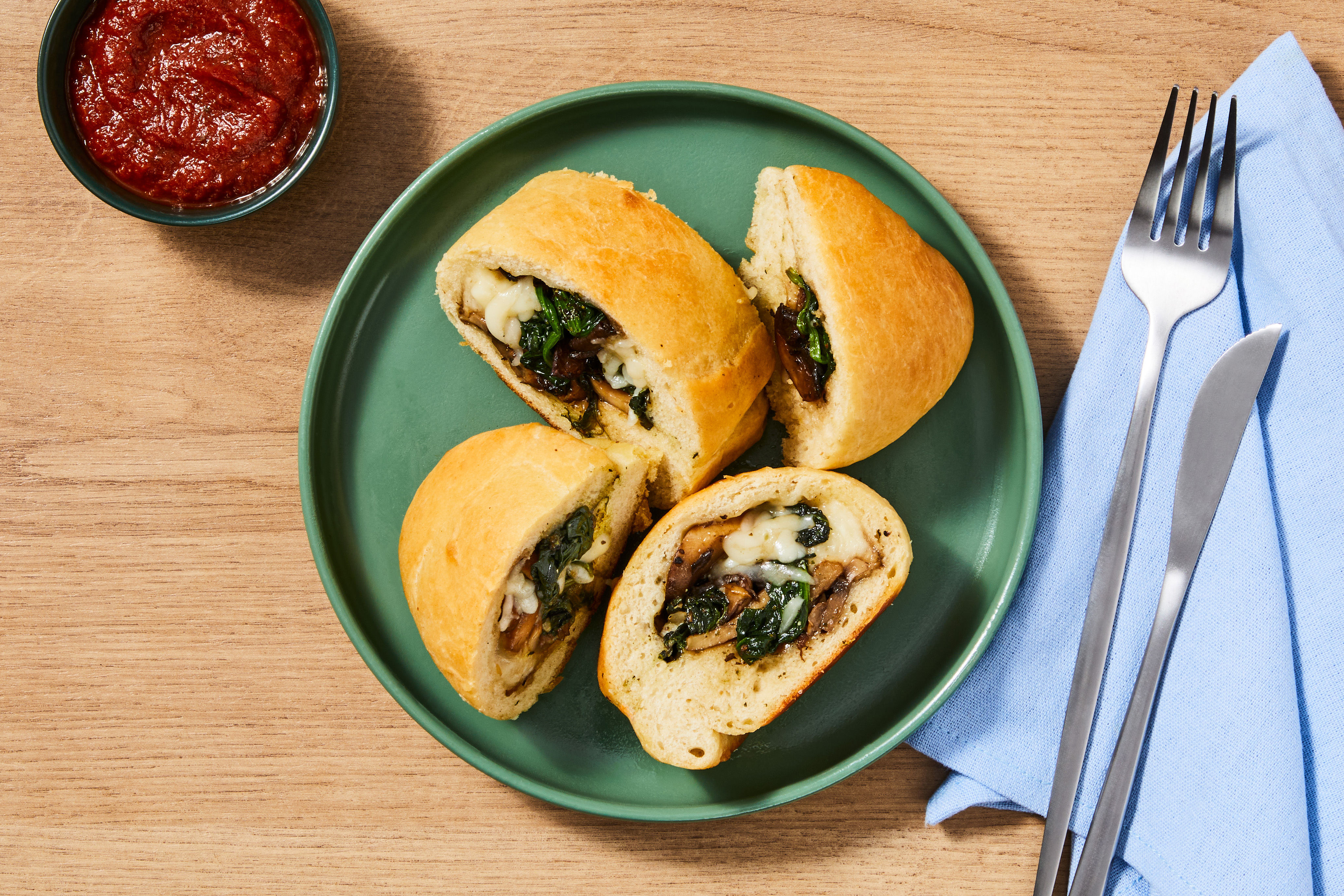 Cheesy Turkey & Mushroom Stromboli