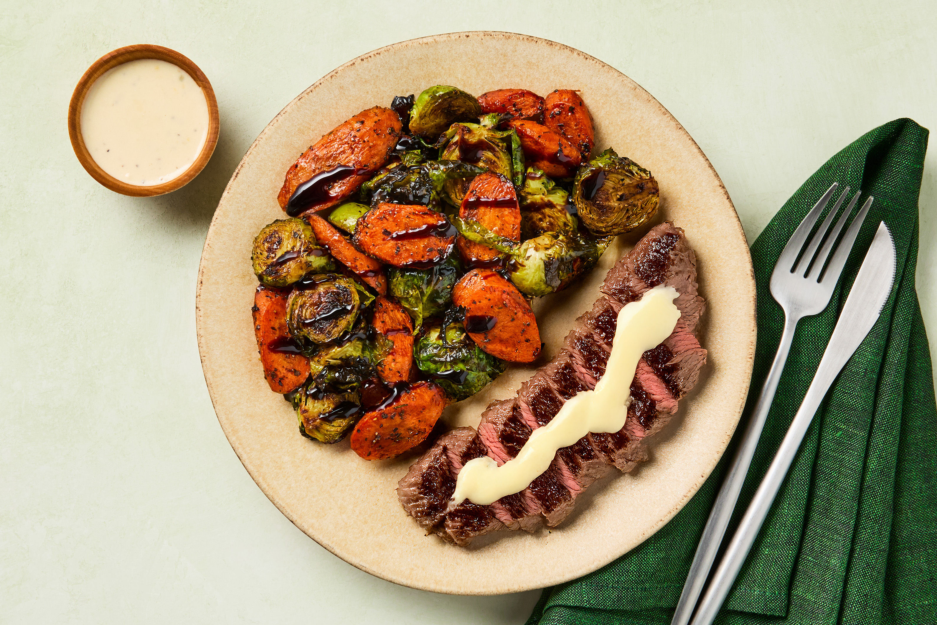 Creamy Lemon Herb Bavette Steak