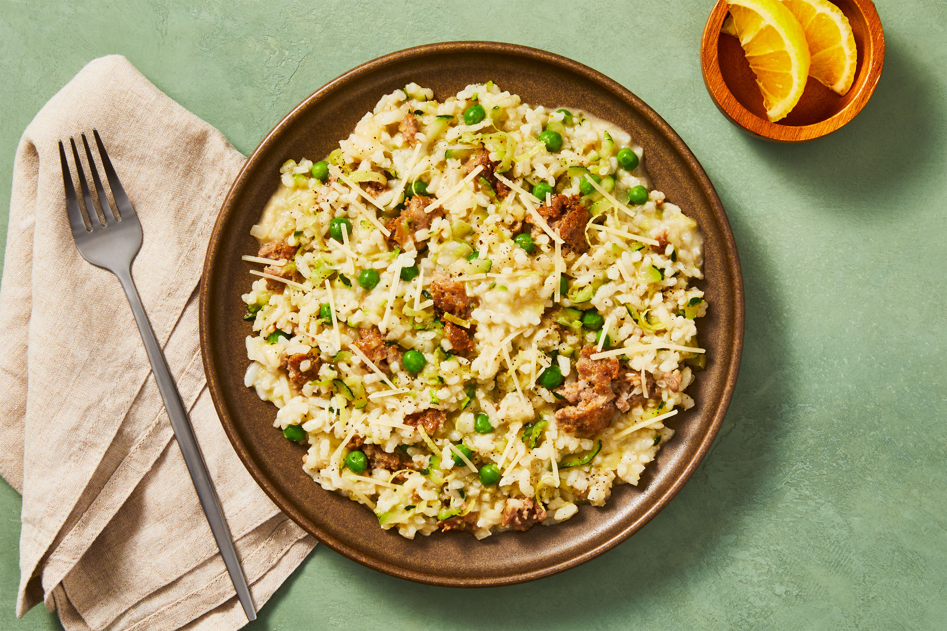 Chicken, Pea & Zucchini Risotto