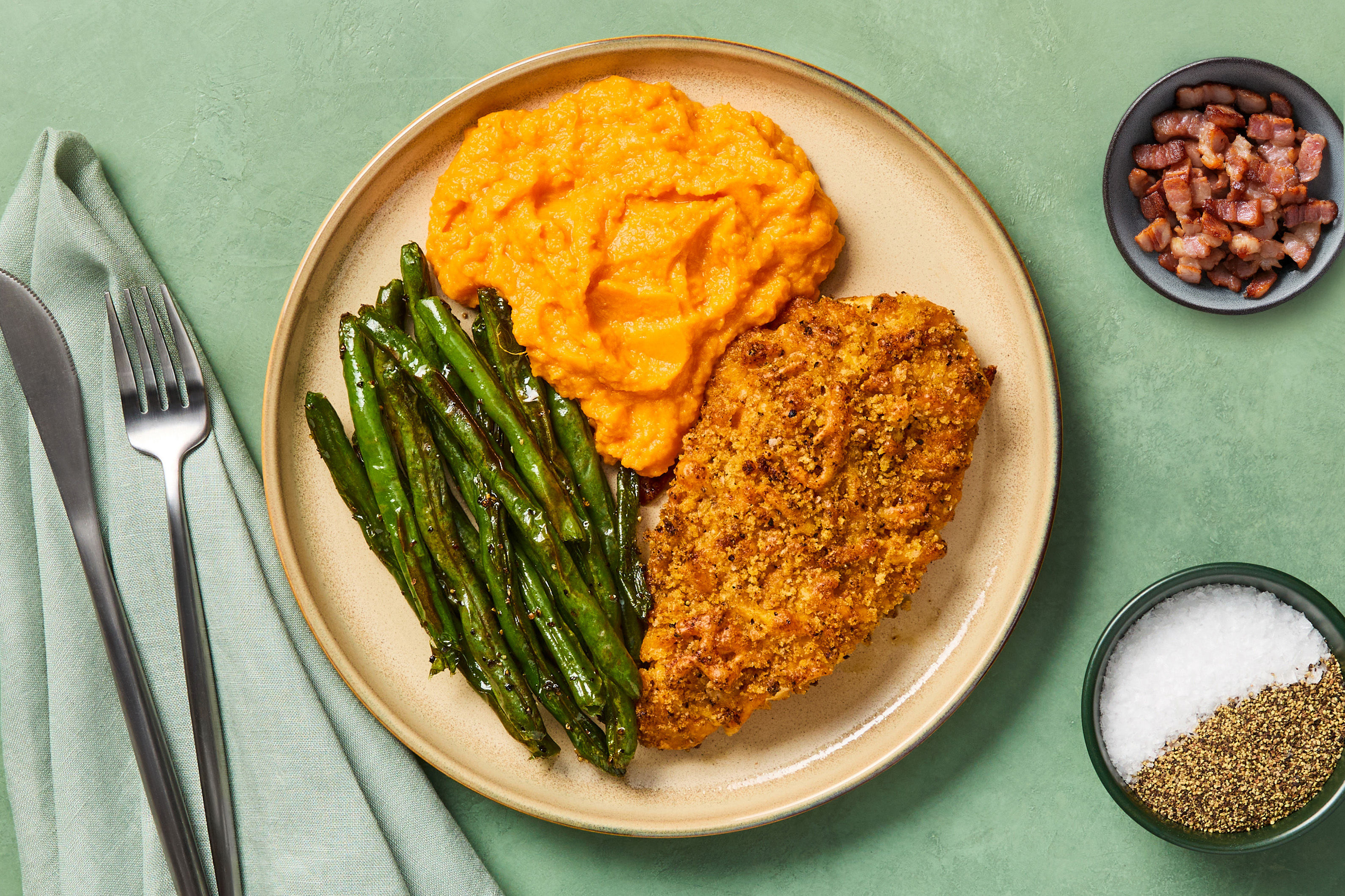 Cheddar Crusted Chicken & Bacon