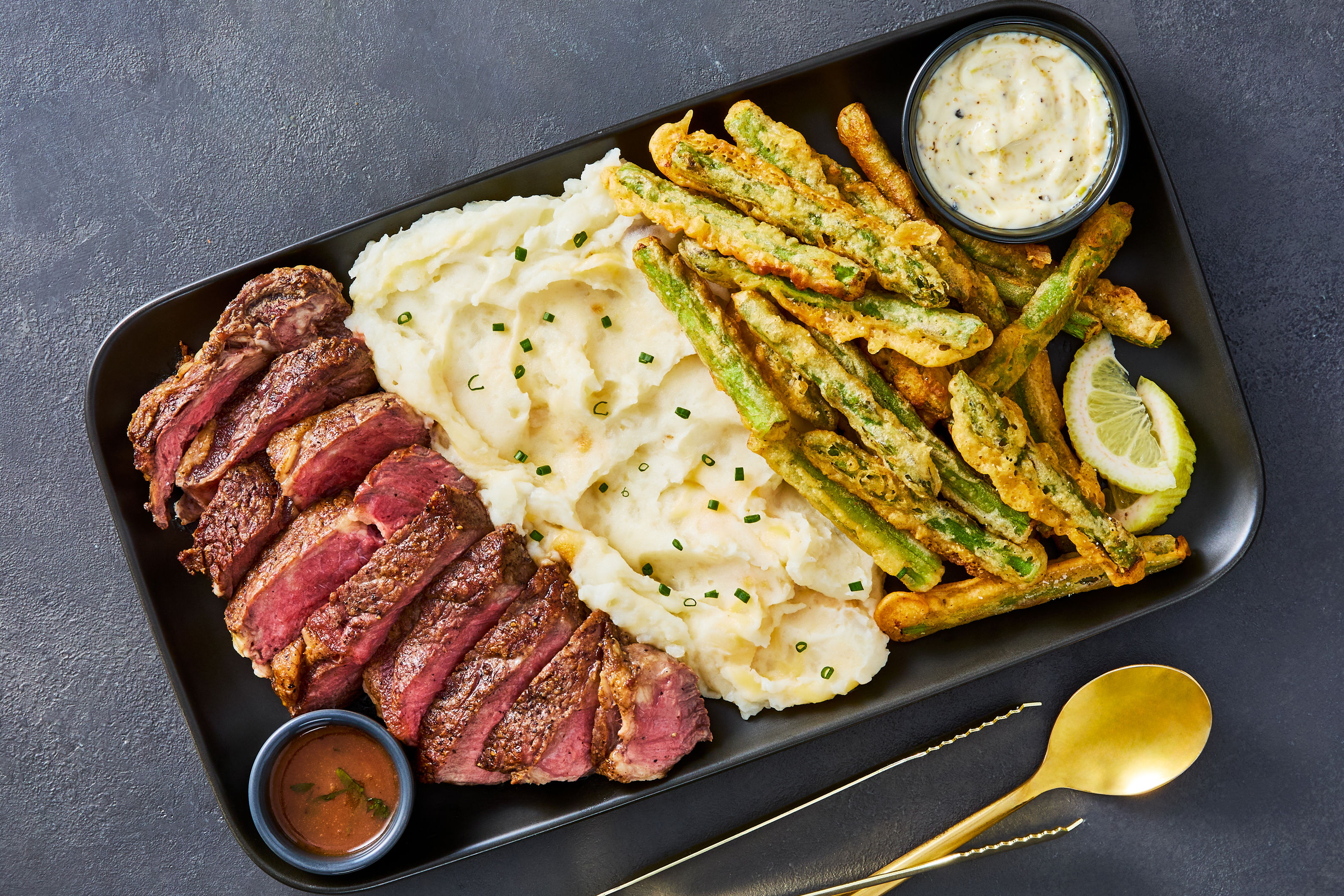 Grass Fed Rib Eye Steak & Asparagus Fries