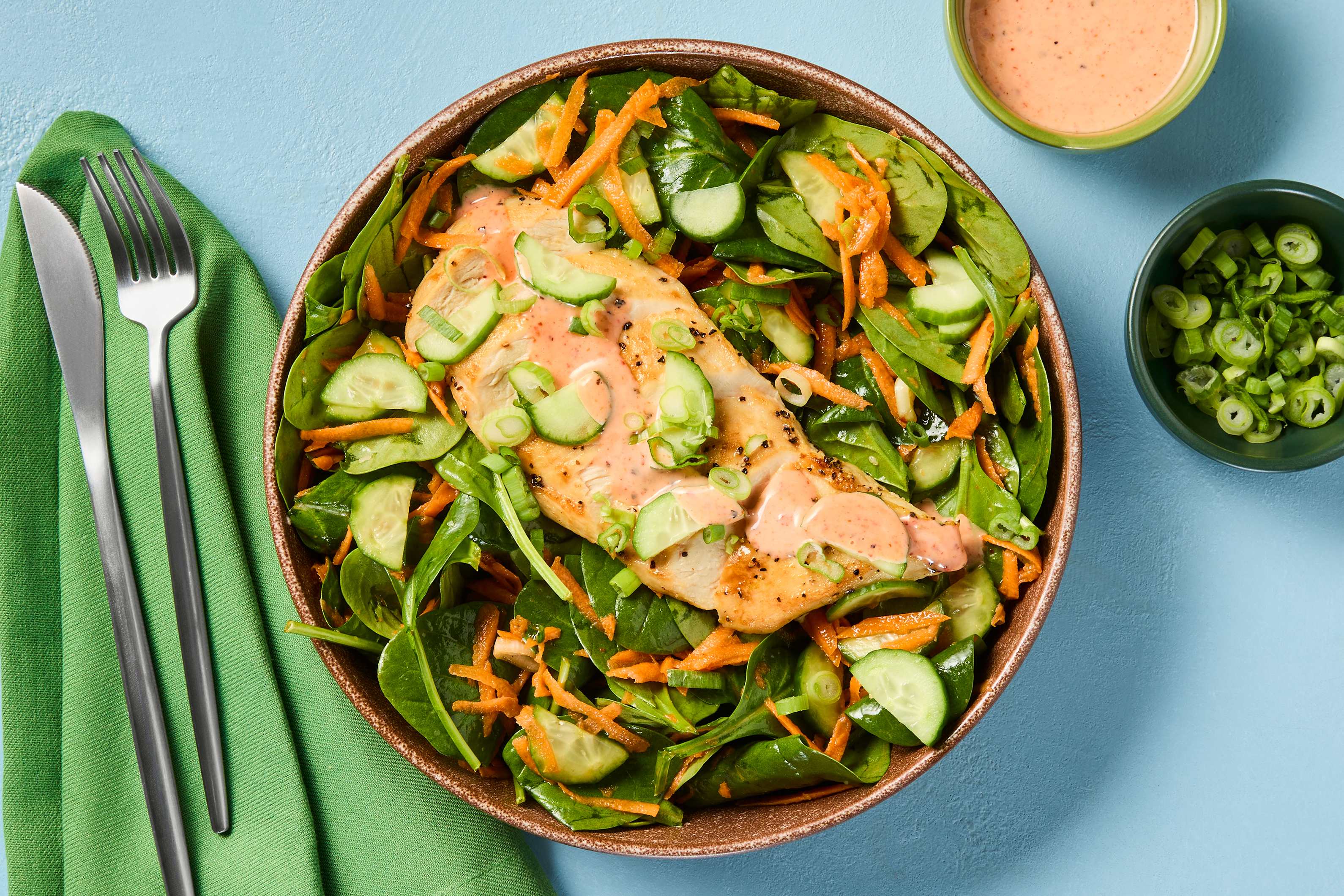 Bang Bang Organic Chicken Spinach Salad