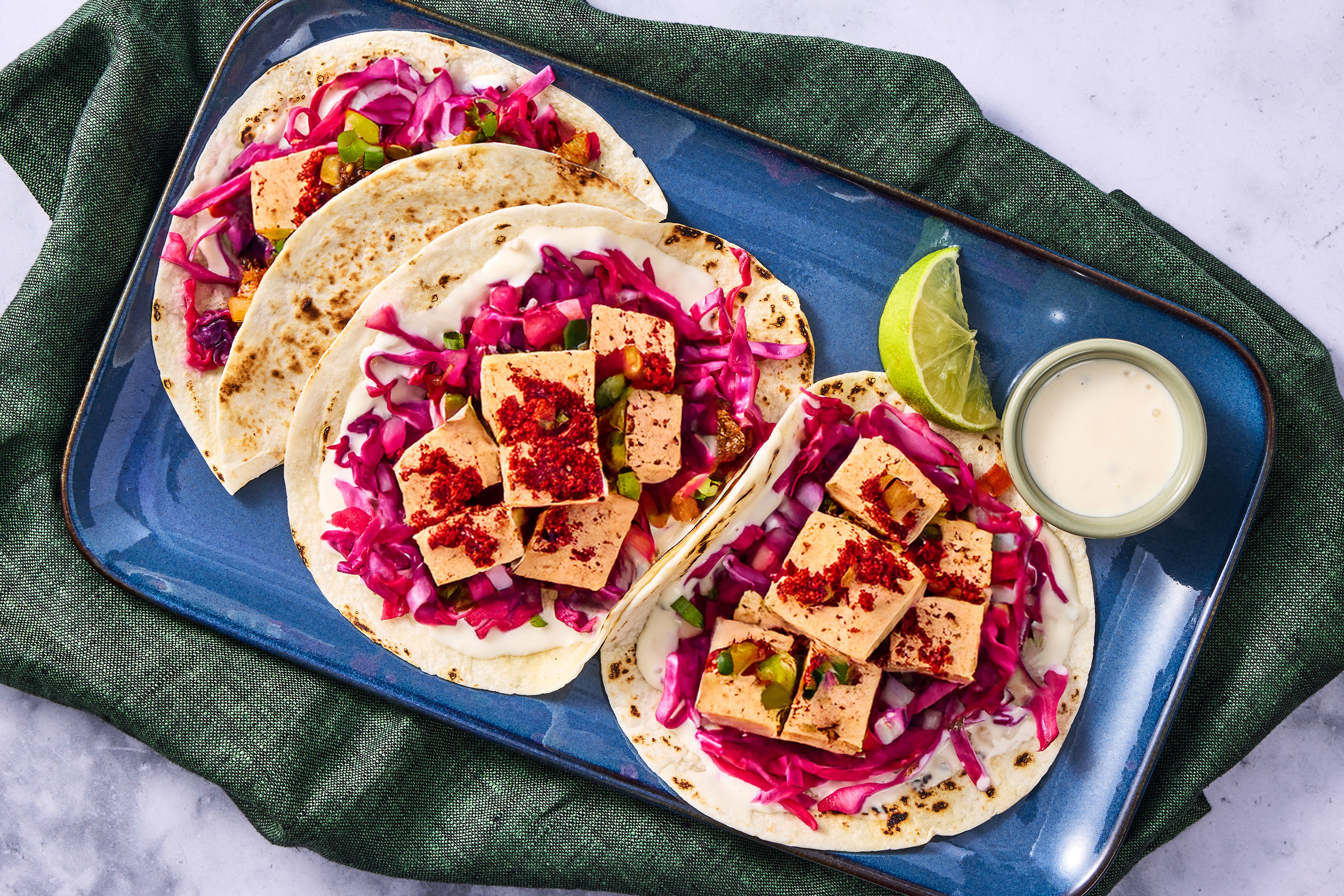 One Pan Queso Blanco Tofu Tacos