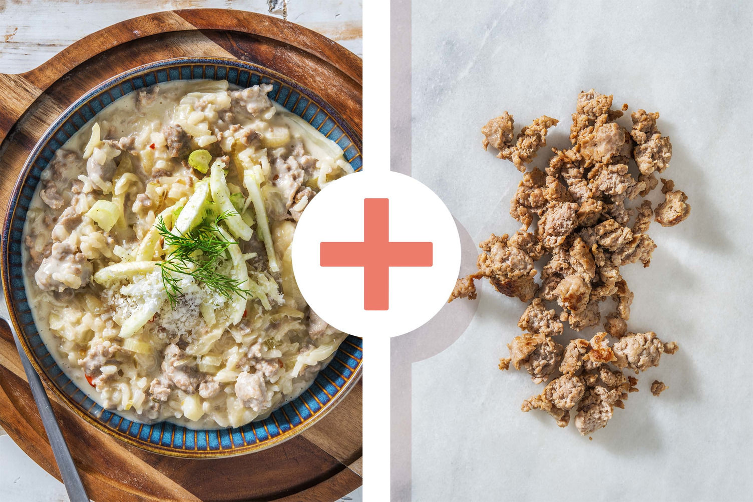 Double protein Risotto met dubbele portie Brandt & Levieworst Recept