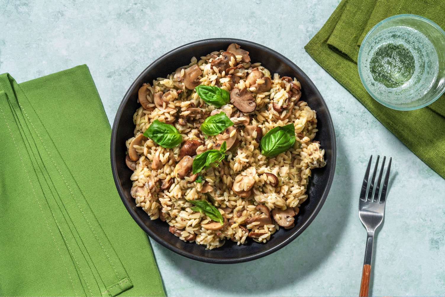 Paddenstoelenrisotto van orzo Recept HelloFresh