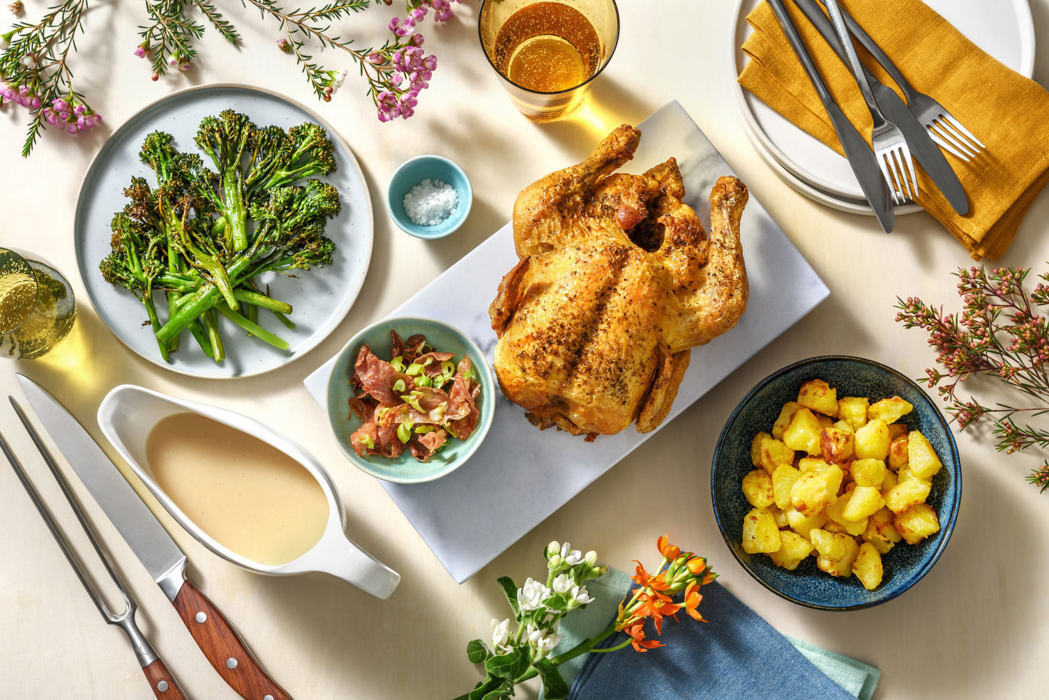 Oregano Roast Chicken, Roast Potatoes and Gravy Recipe HelloFresh