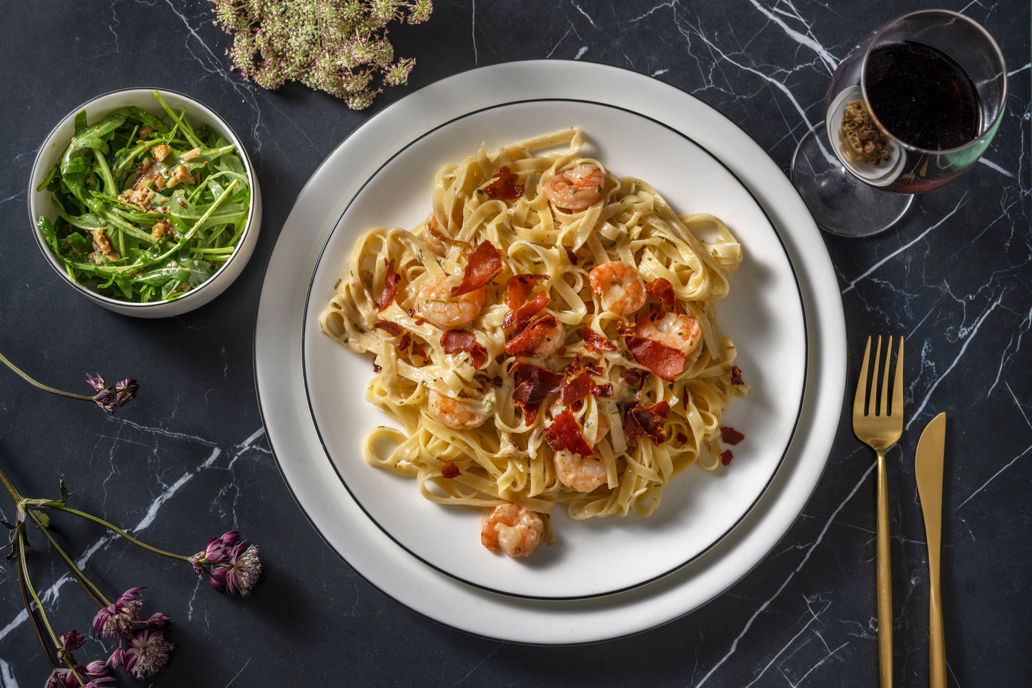 Creamy King Prawn and Serrano Ham Tagliatelle Recipe HelloFresh
