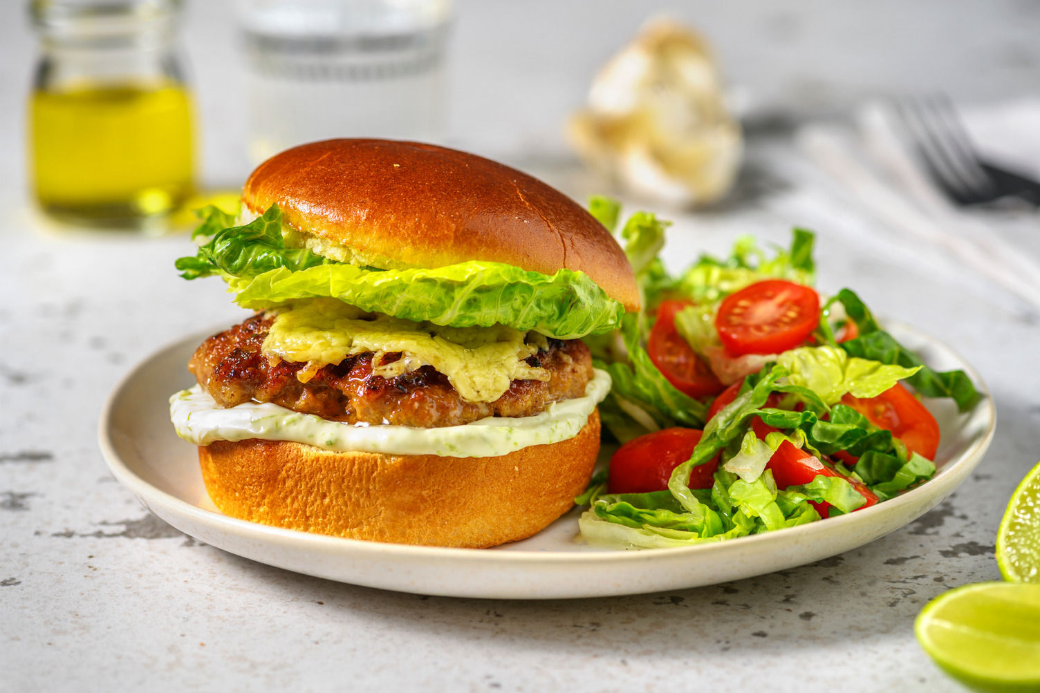 Cheesy Mexican Style Pork Burger Recipe HelloFresh
