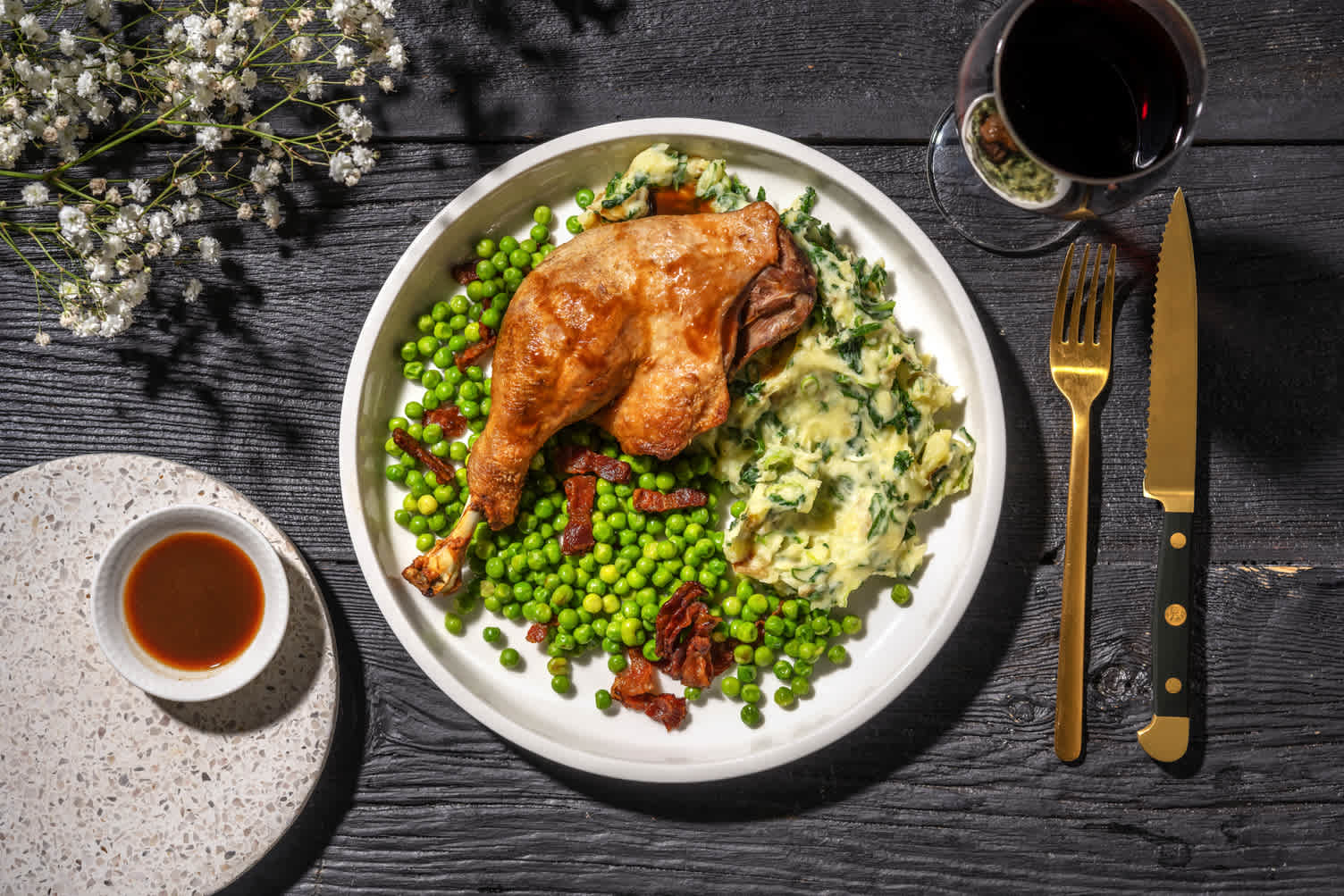 Roasted Confit Duck Leg and Red Wine Jus Recipe HelloFresh