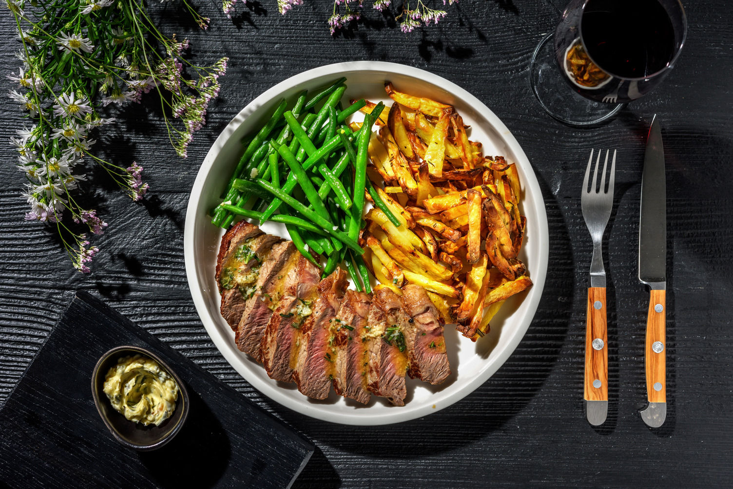 21 Day Aged Sirloin Steak and Handcut Rosemary Chips Recipe HelloFresh