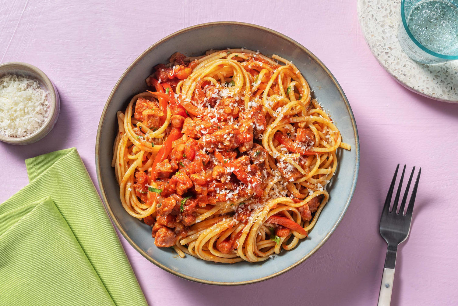 Chorizo and Roasted Pepper Linguine Recipe | HelloFresh