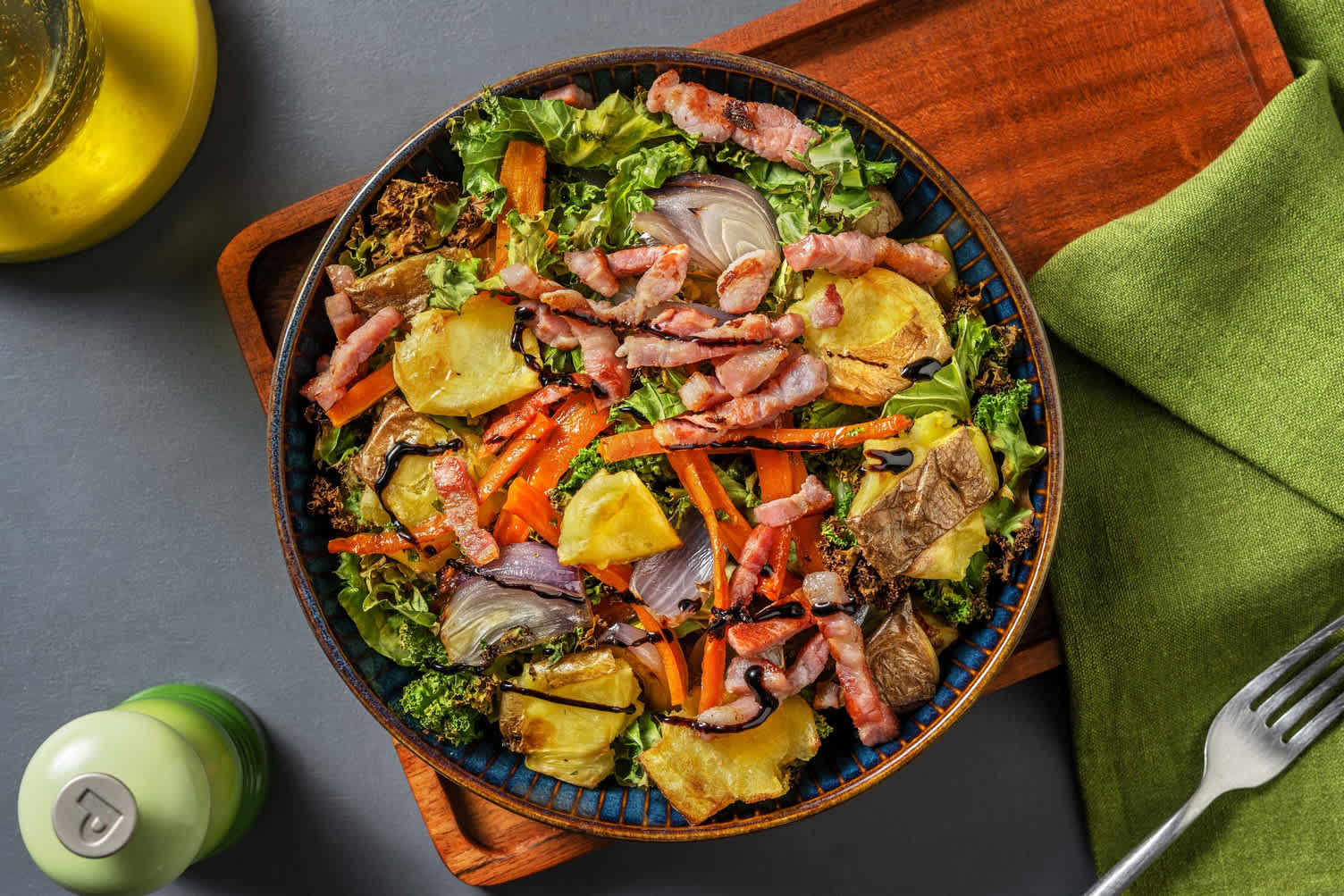 Roast Potato, Bacon and Crispy Kale Salad Recipe HelloFresh