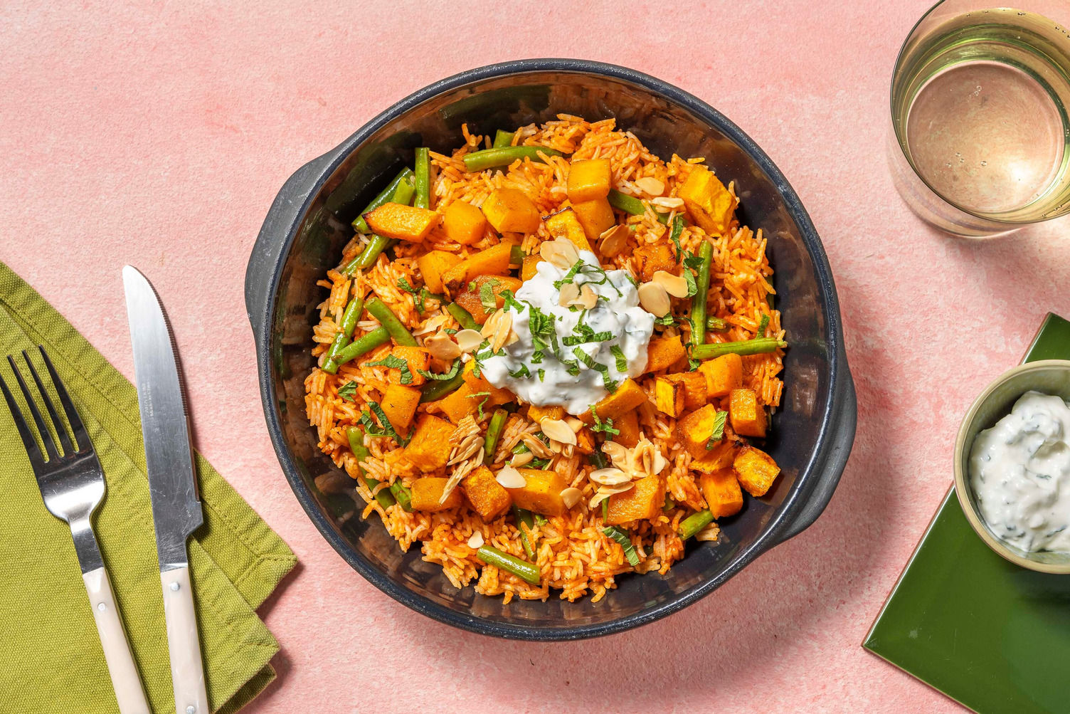Harissa Veg Pilaf and Mint Yoghurt Recipe HelloFresh