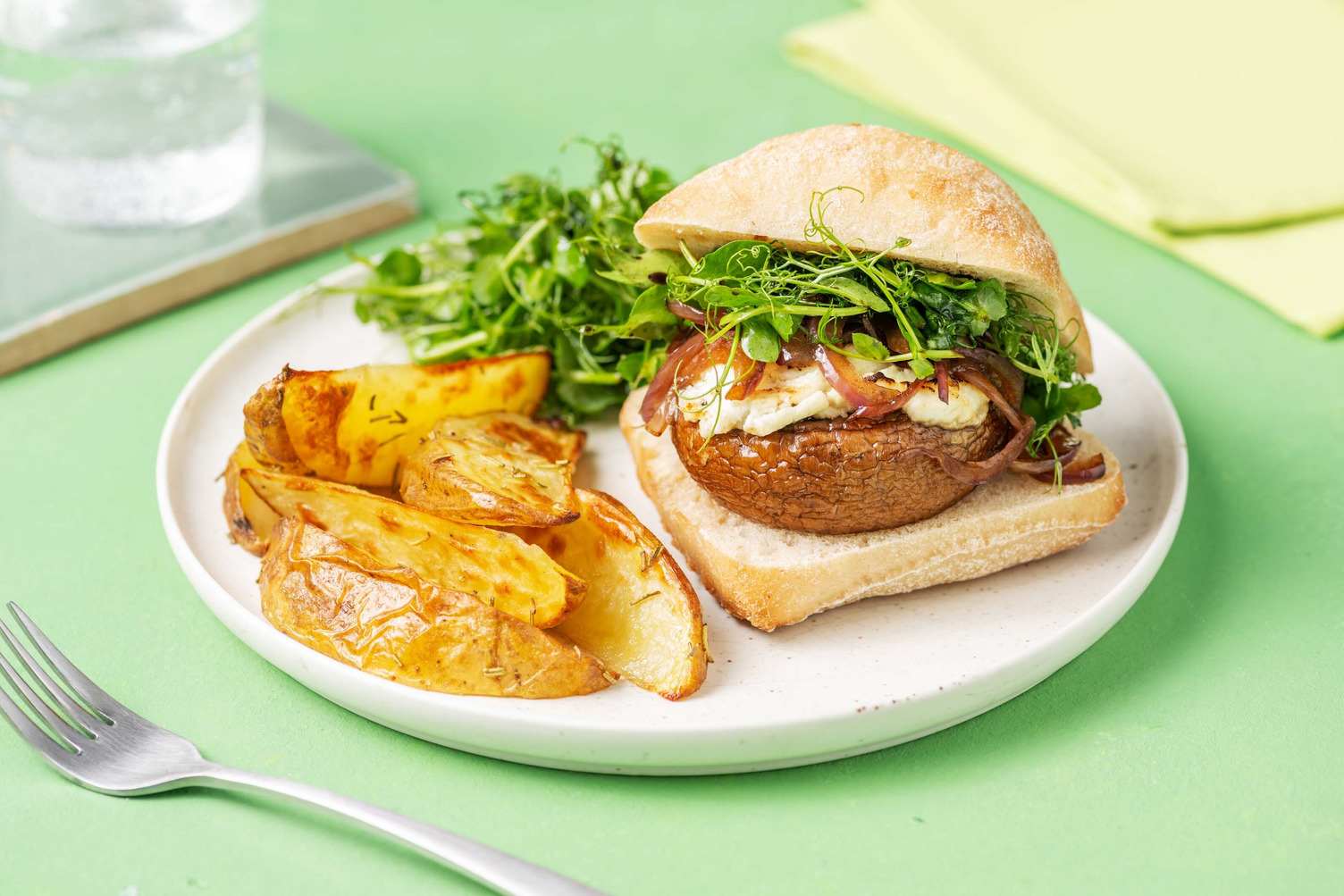 Mushroom and Goat's Cheese Burger Recipe HelloFresh