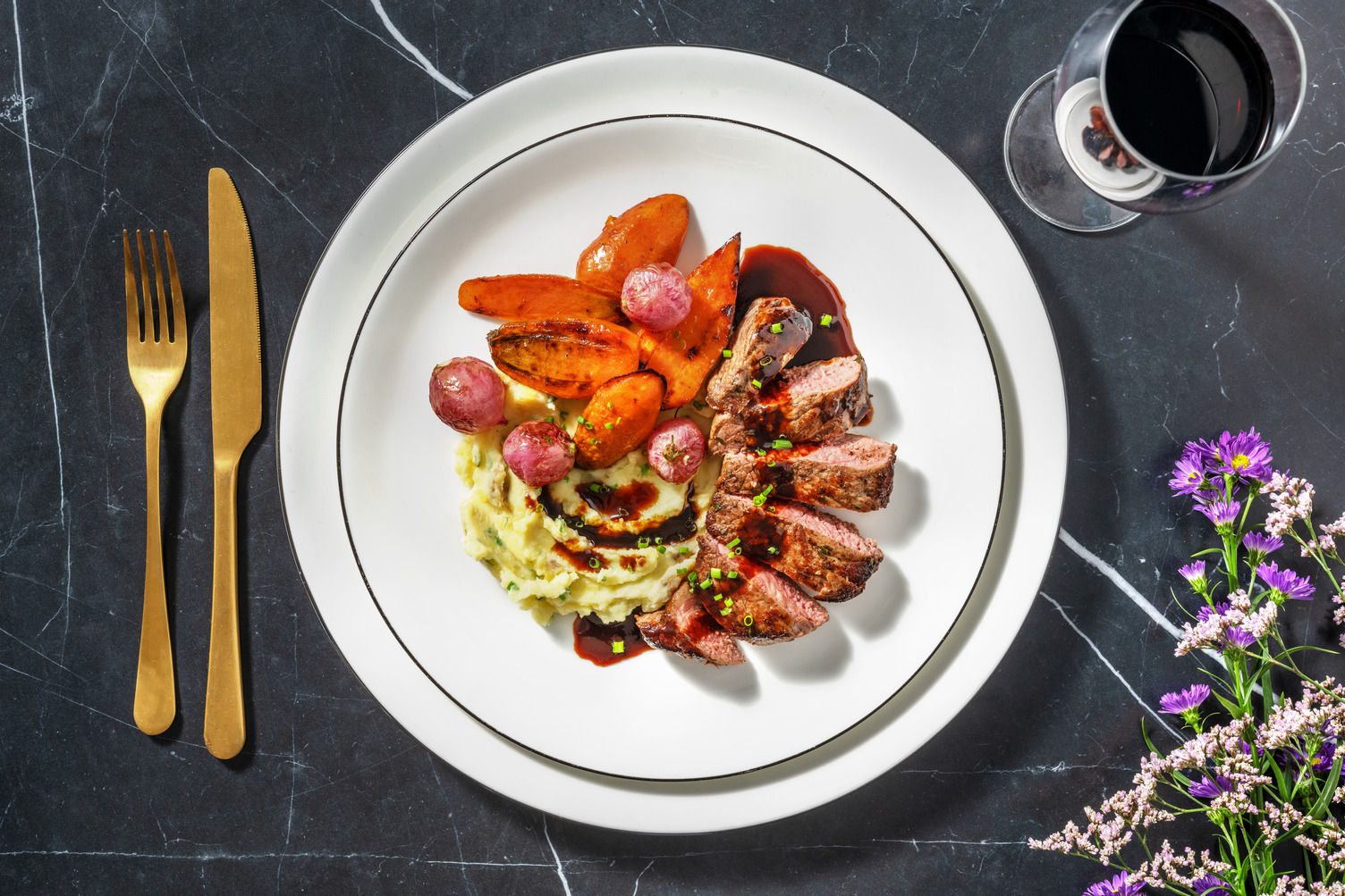 Pepper Crusted Rump Steak and Red Wine Jus Recipe HelloFresh