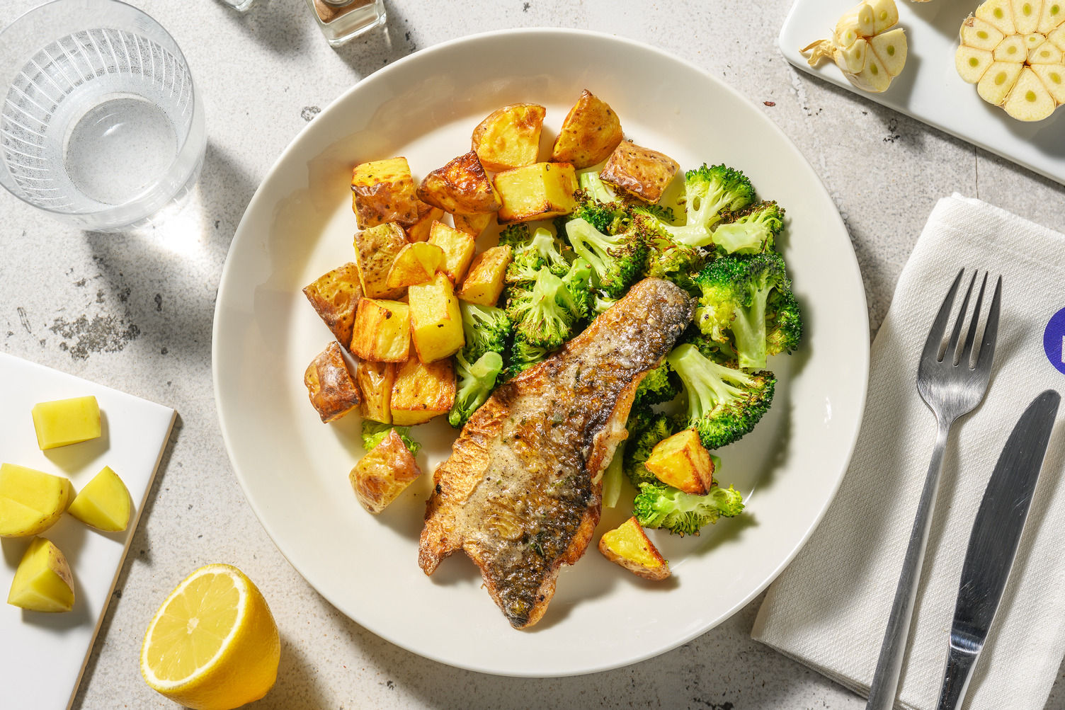Lemon and Herb Sea Bass in Garlic Butter Recipe | HelloFresh