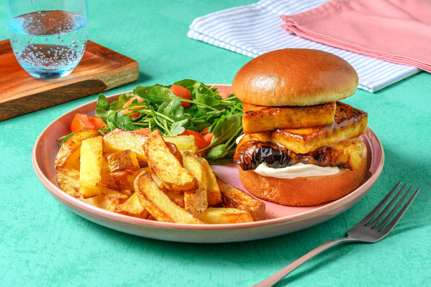 Sweet Chilli Tofu and Roasted Pepper Burger Recipe HelloFresh