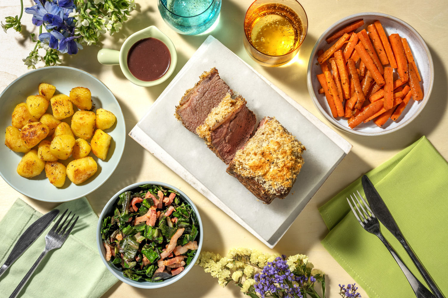 Mustard Crusted Roast Beef and Red Wine Jus Recipe HelloFresh