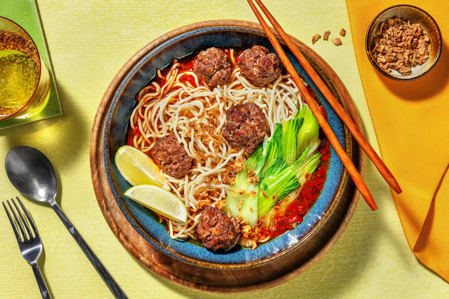 Sams Fragrant Beef Meatball Noodle Soup Recipe Hellofresh