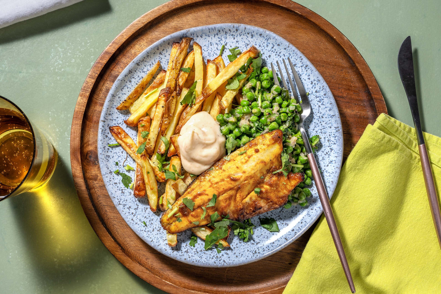 Korma Baked Sea Bass and Chips Recipe | HelloFresh