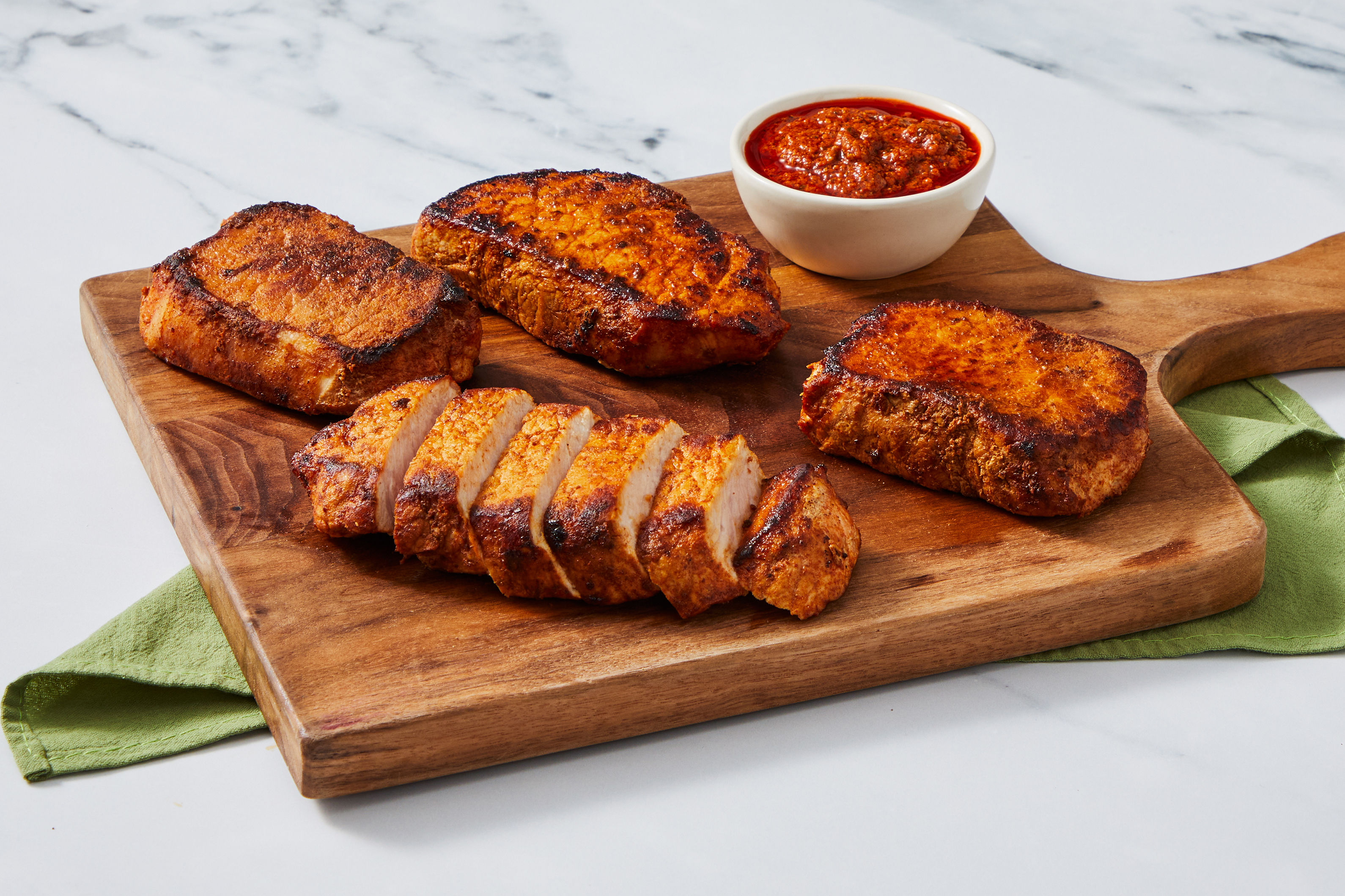 Hello Chop Savory Paprika Pork Chops & Romesco Sauce Recipe | HelloFresh