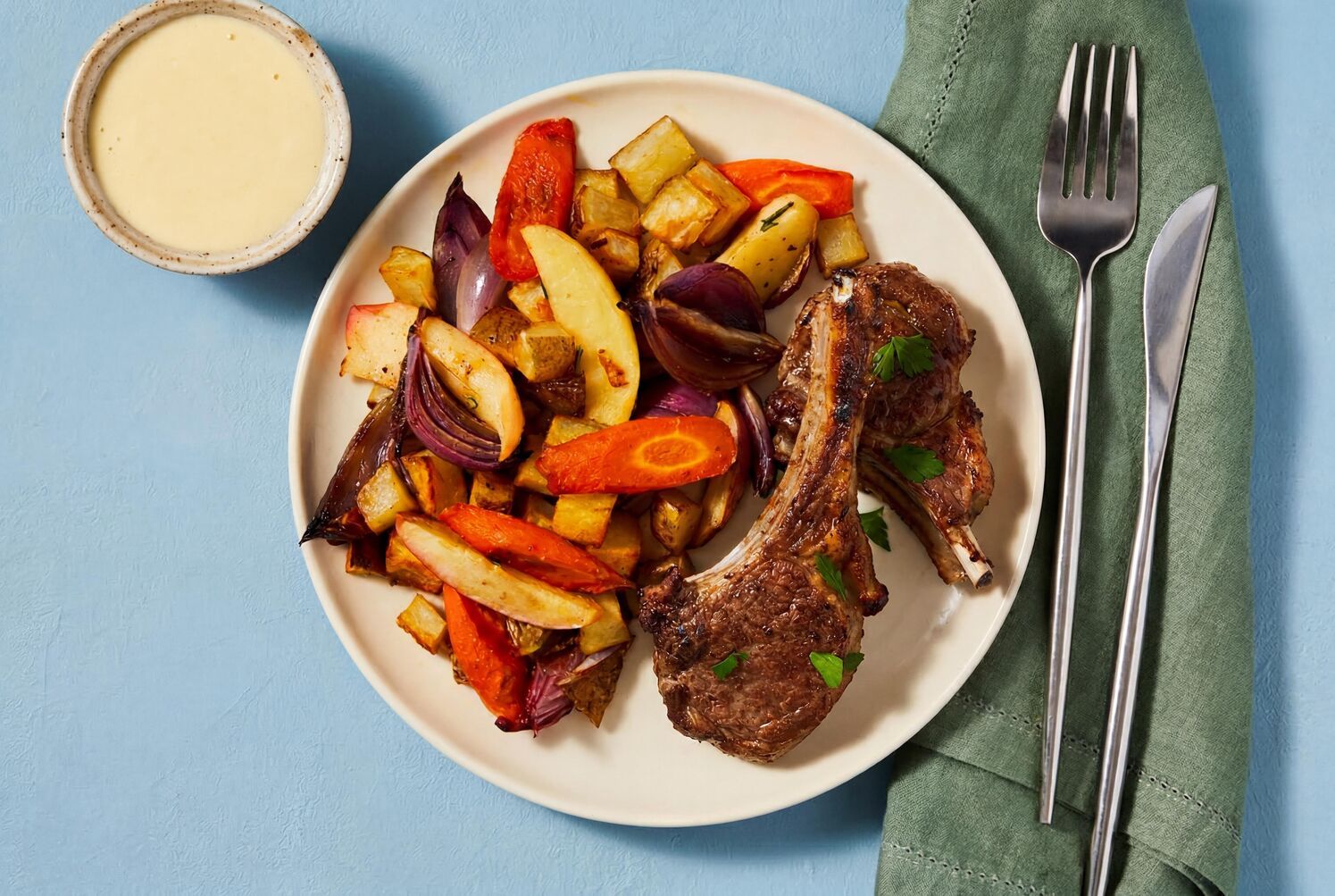 Sheet Pan Lamb Chops with Creamy Mustard