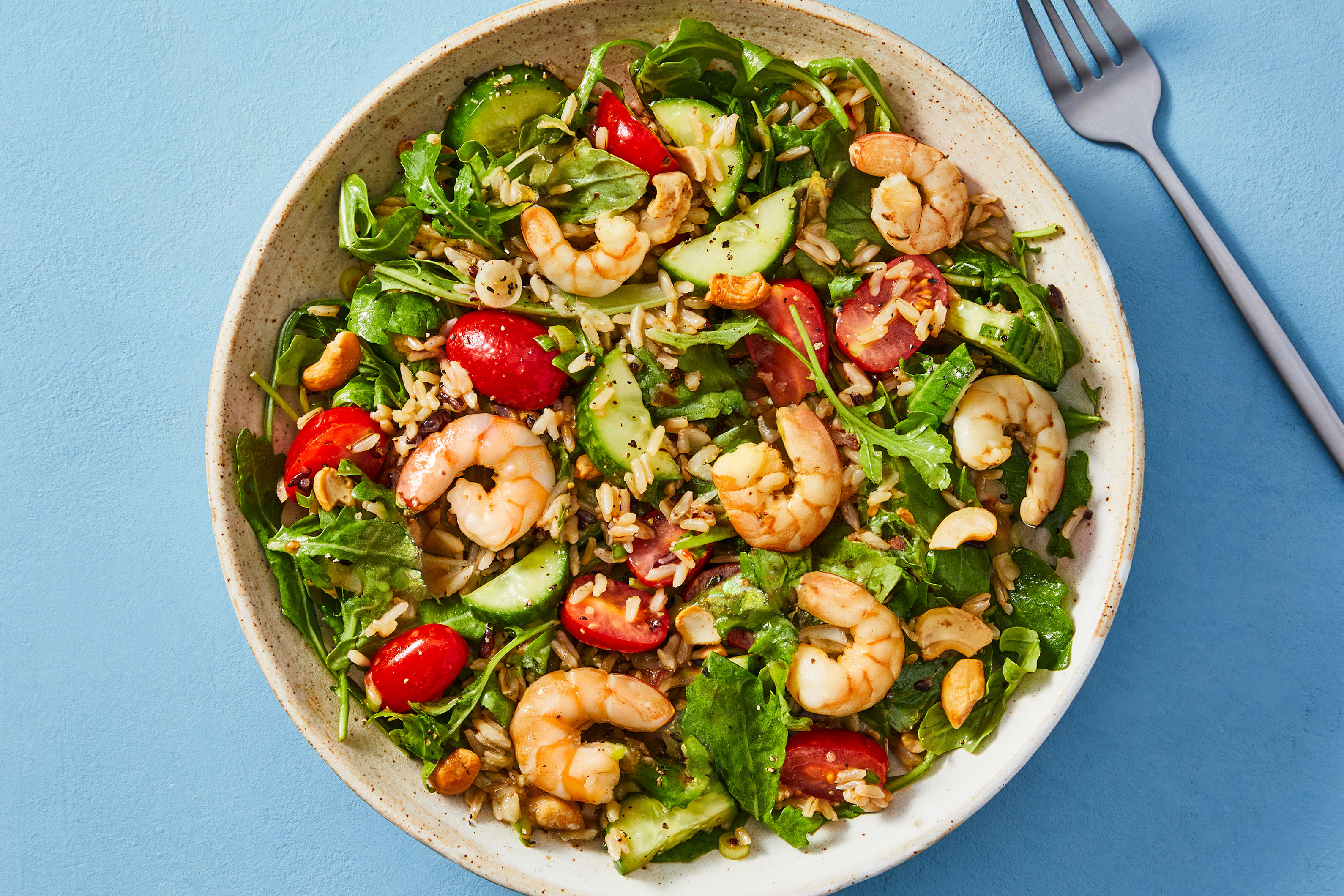 Warm Shrimp, Arugula & Grain Bowls