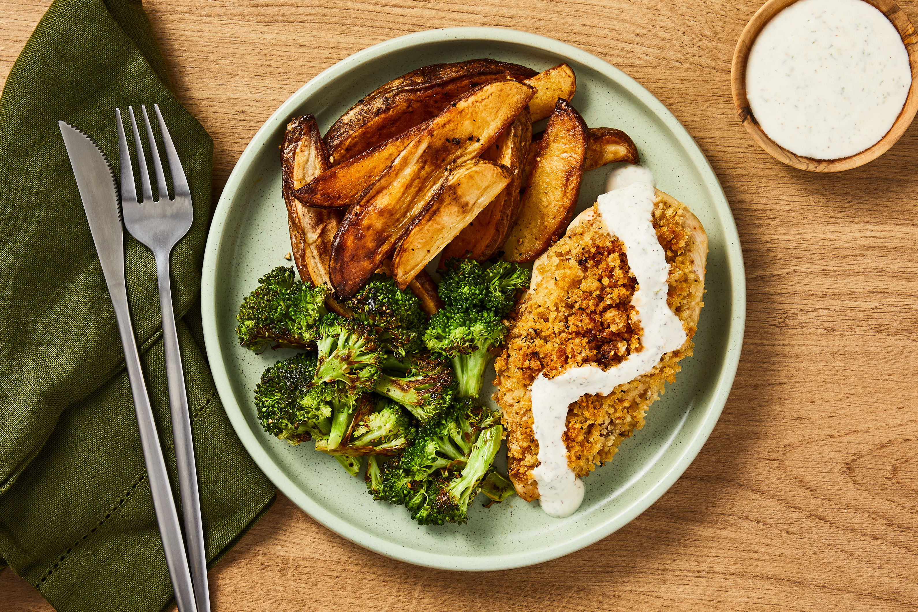 Sheet Pan Panko Chicken & Ranch Crema Recipe | HelloFresh