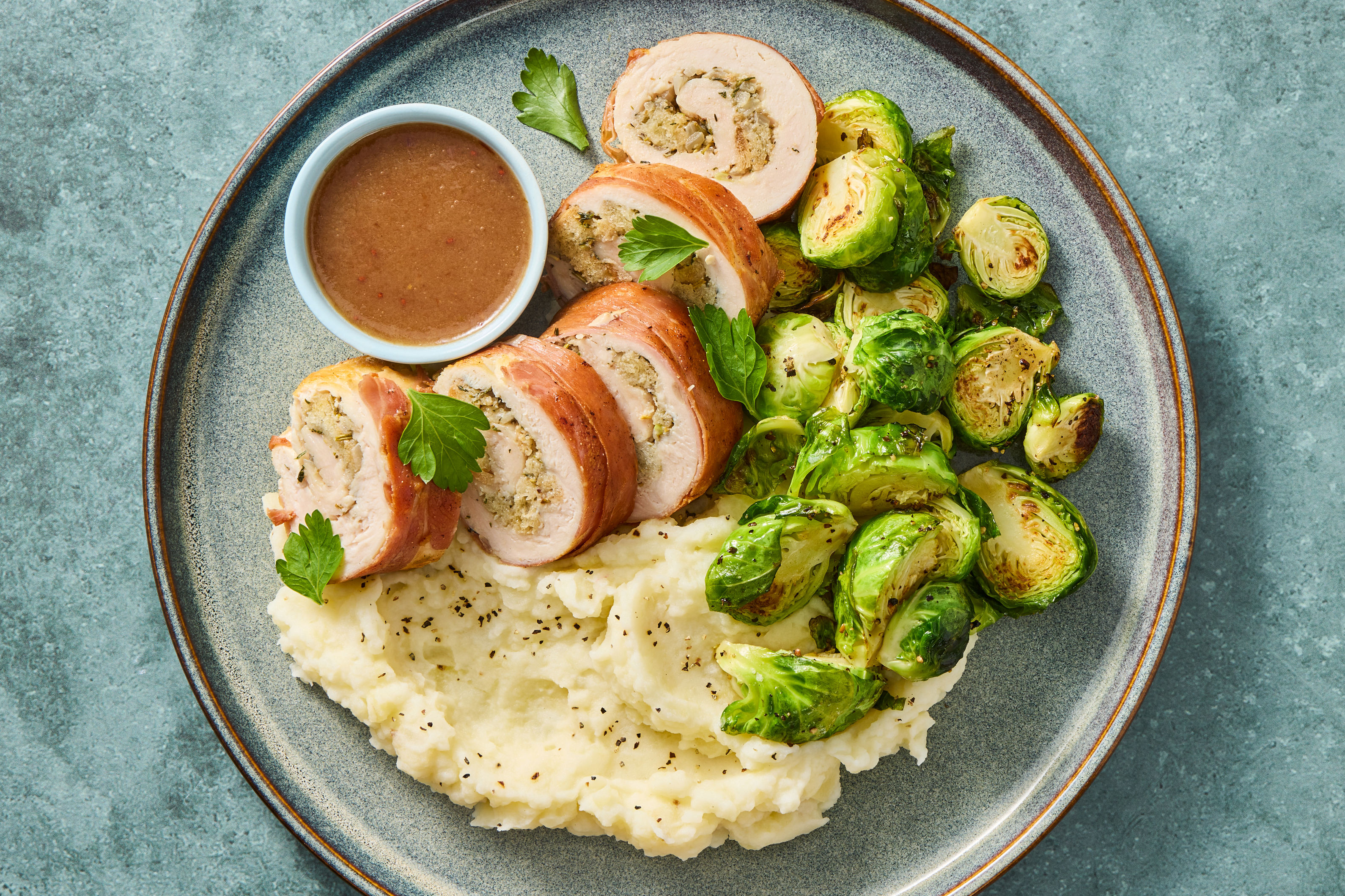 Prosciutto Wrapped Herb Stuffed Chicken