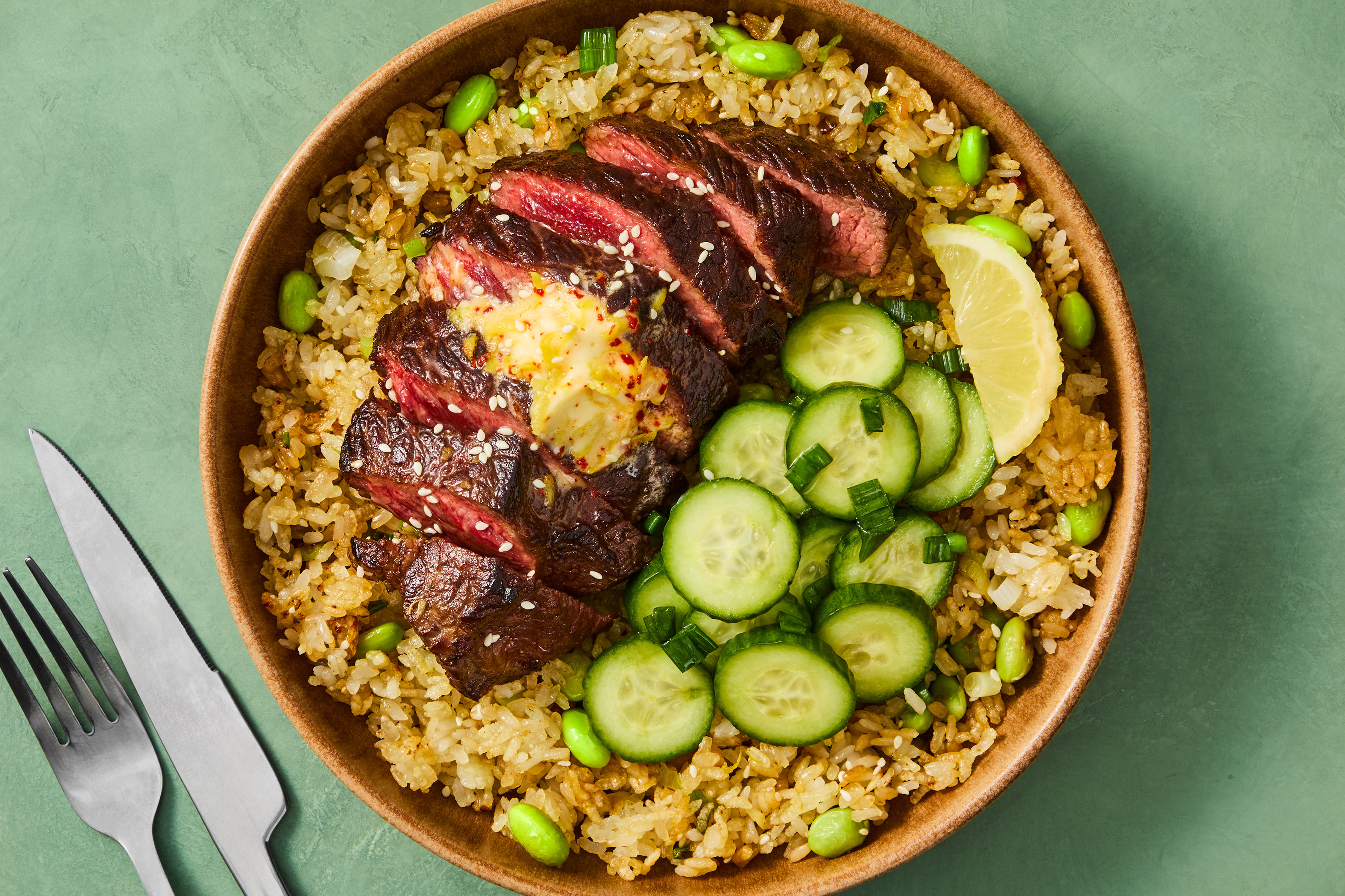Soy Marinated Lamb Chops & Fried Rice
