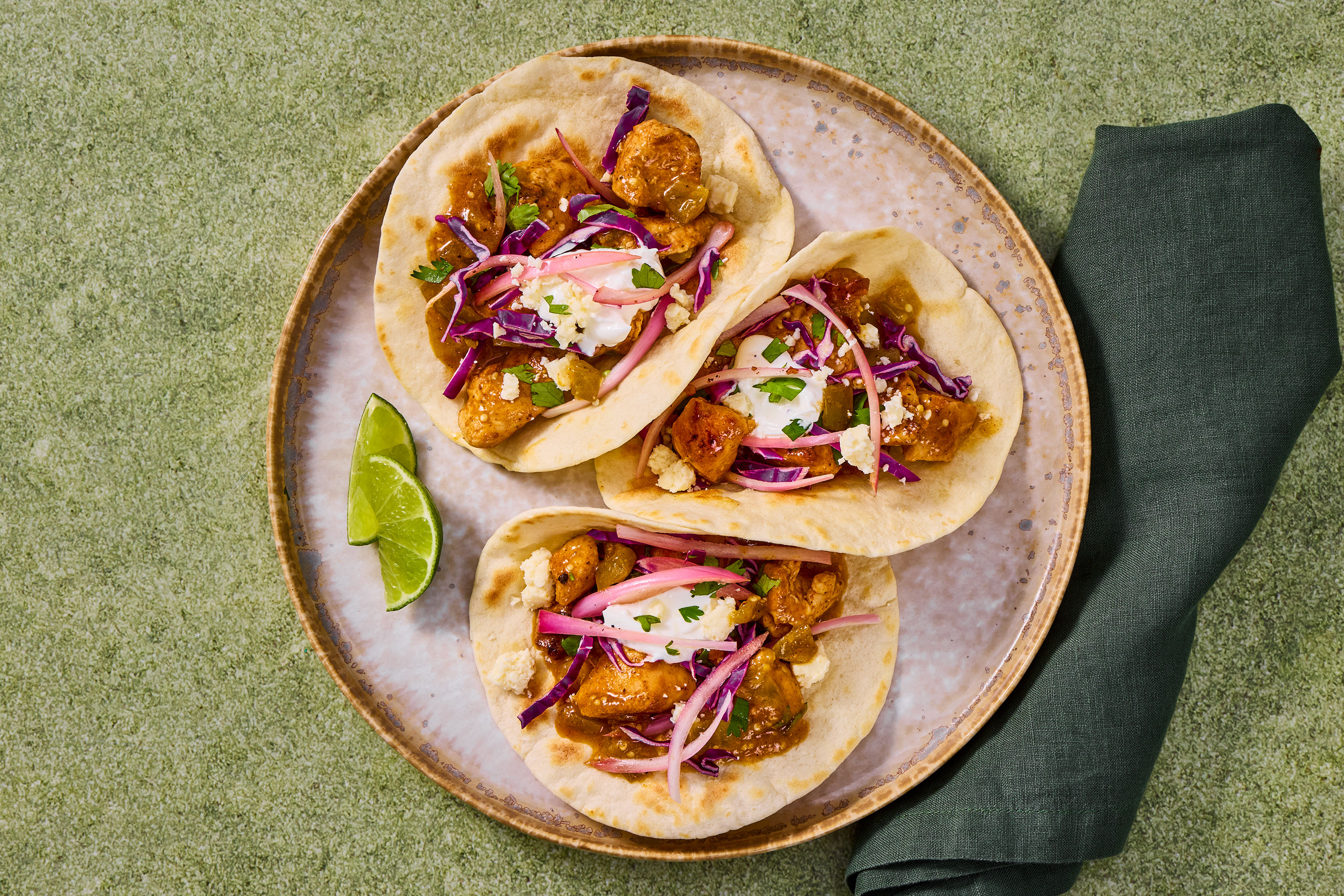 Tomatillo Chicken Verde Tacos