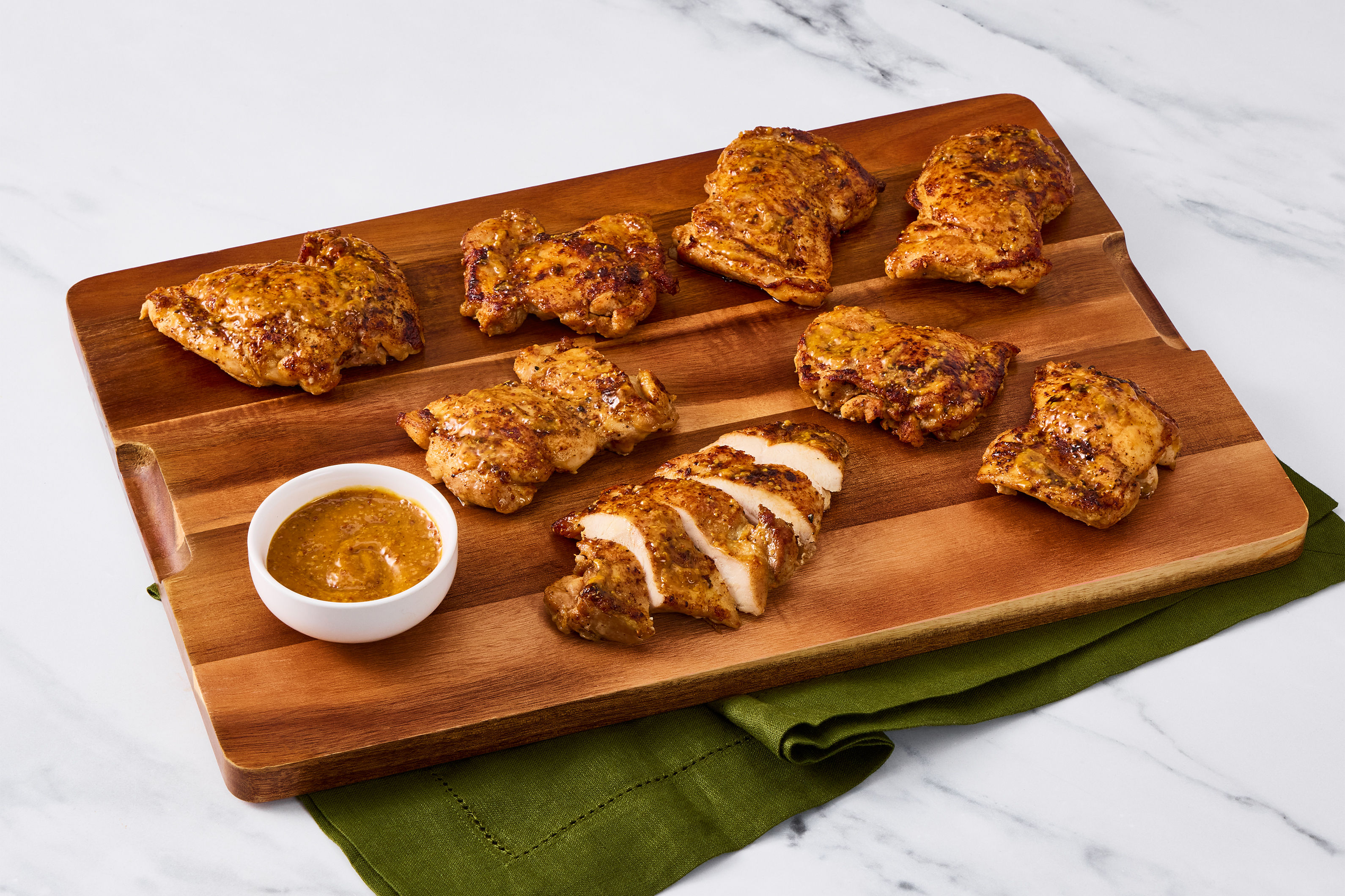 Simple Smoky Mustard Chicken Thighs
